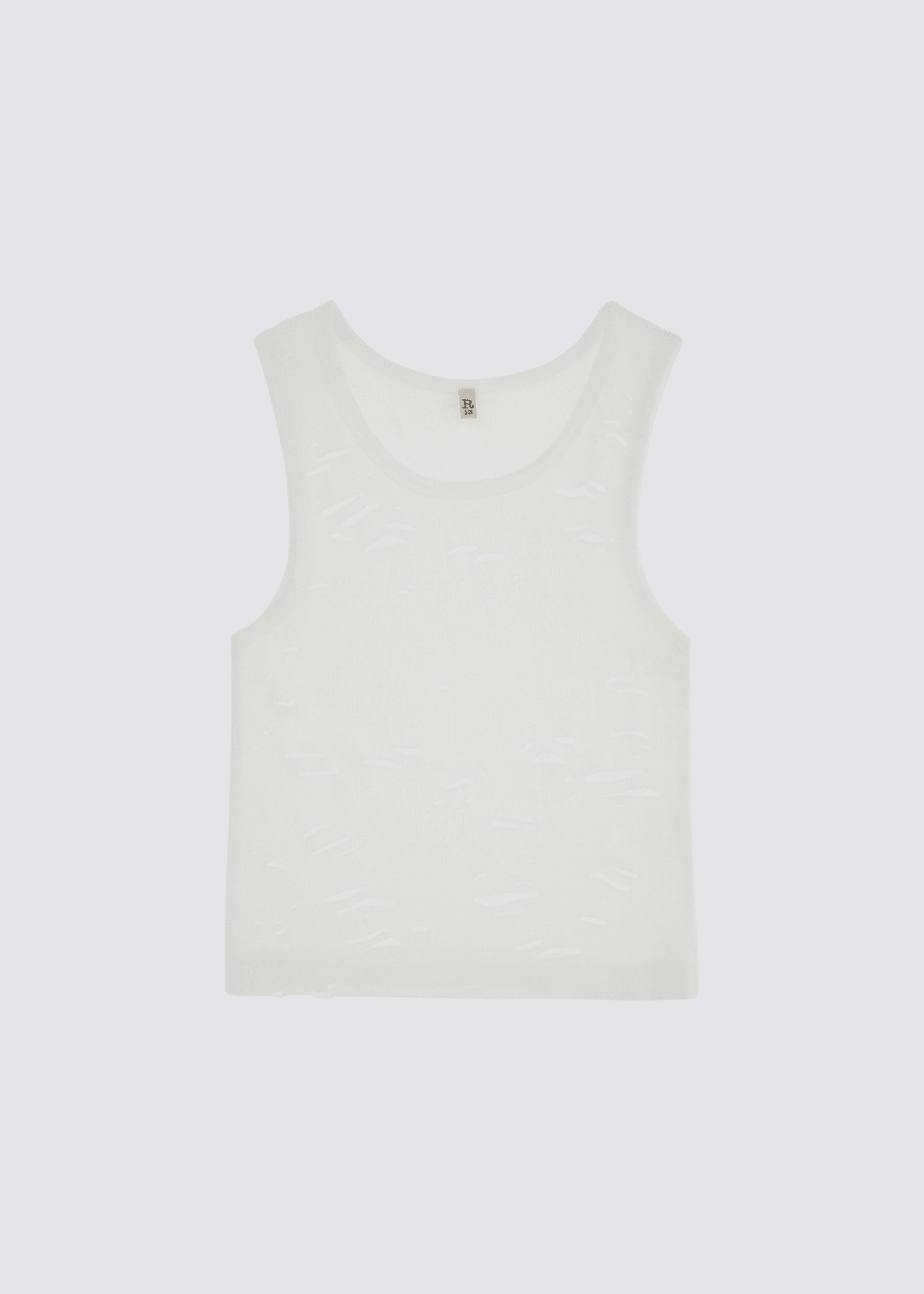 Distressed Tank, Ecru, Top - Lindner Fashion