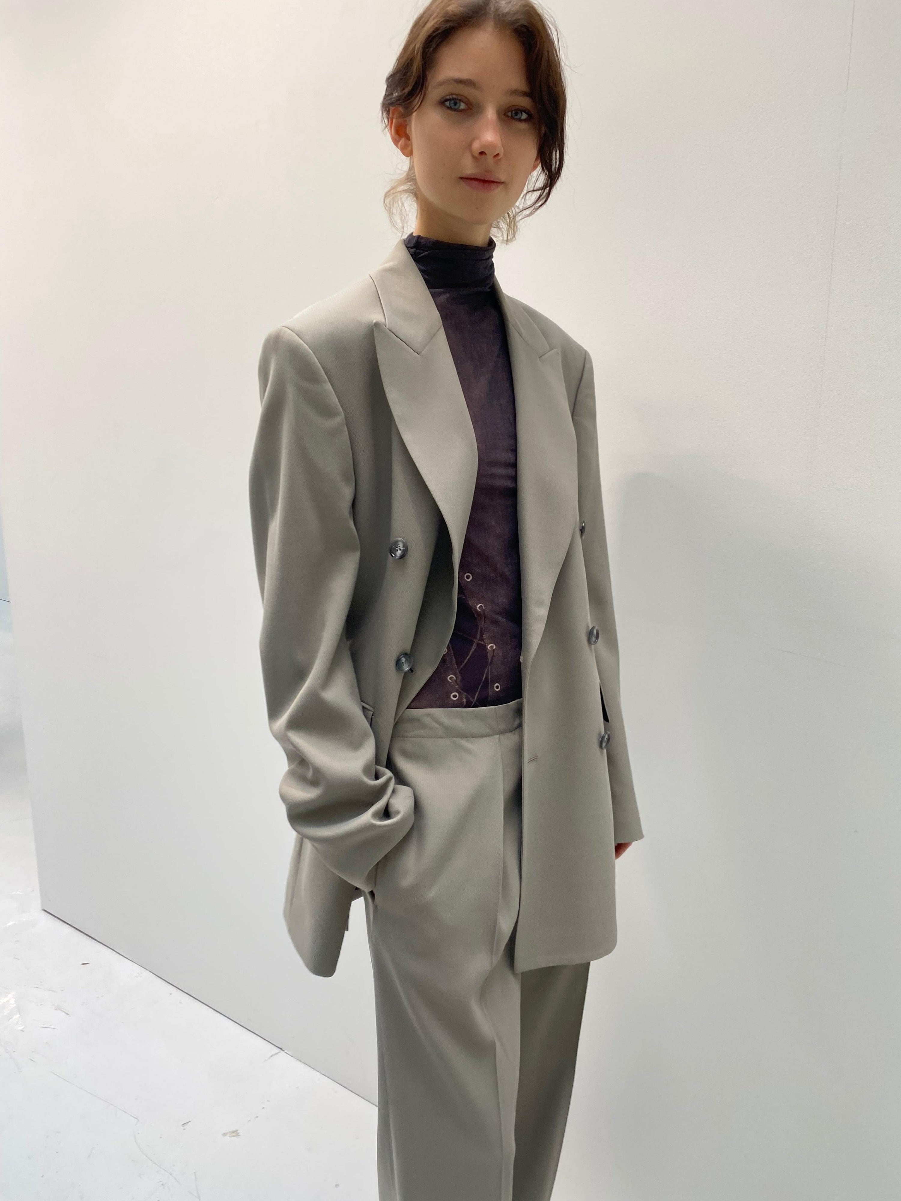 Double Breasted, Dust Grey, Blazer - Lindner Fashion