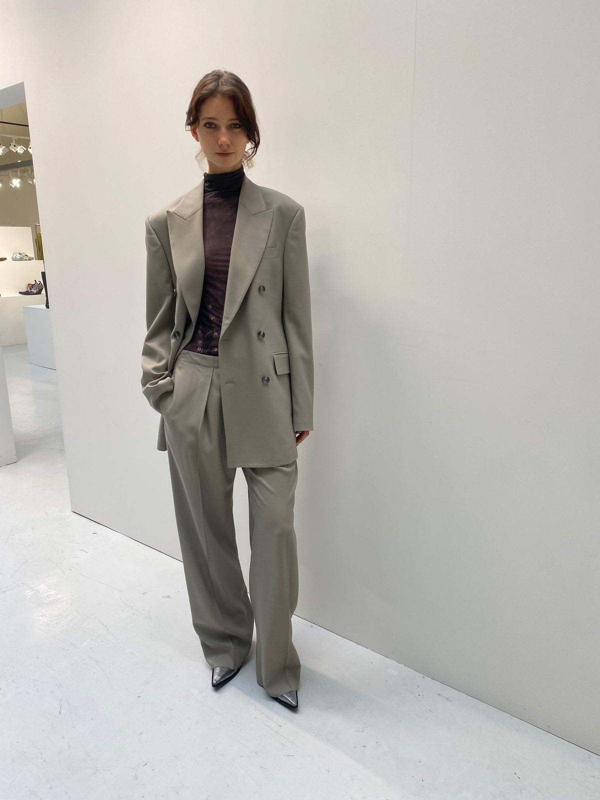 Double Breasted, Dust Grey, Blazer - Lindner Fashion