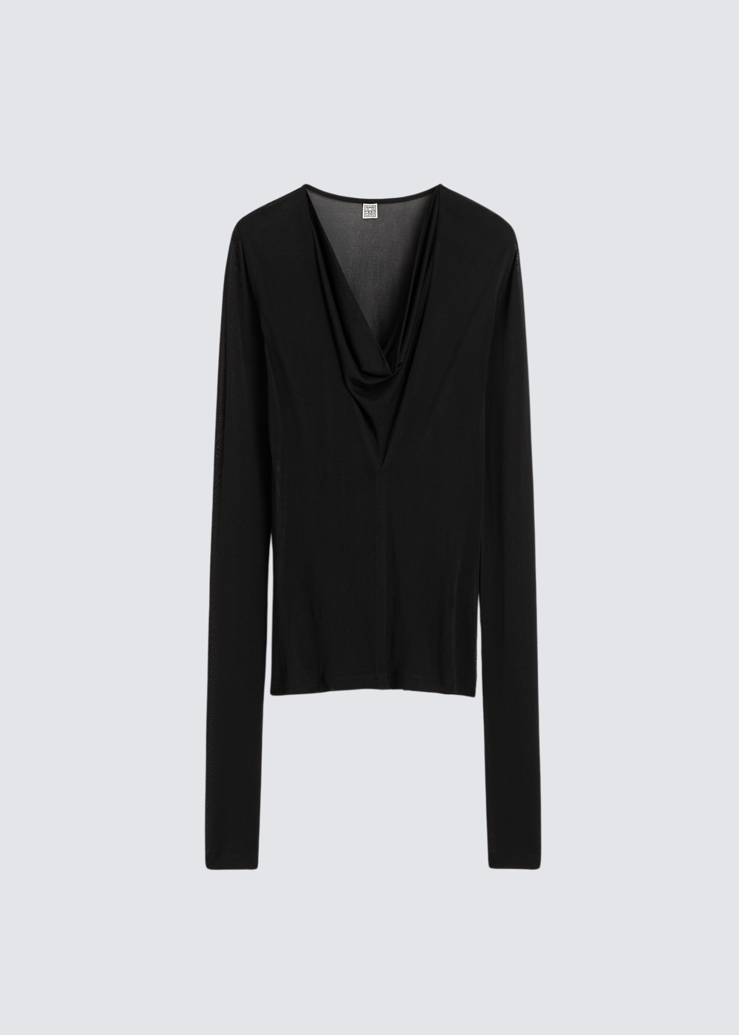 Draped, Black, V-Neck Top - Lindner Fashion