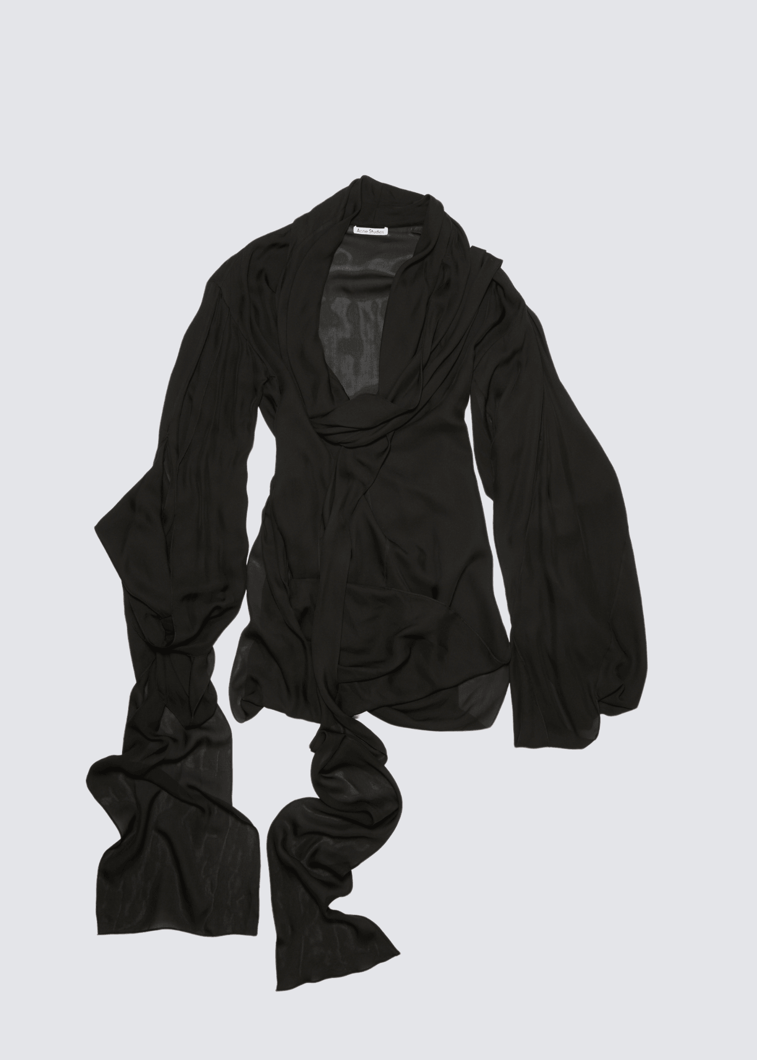 Draped Ruffle, Black, Dress - Lindner Fashion