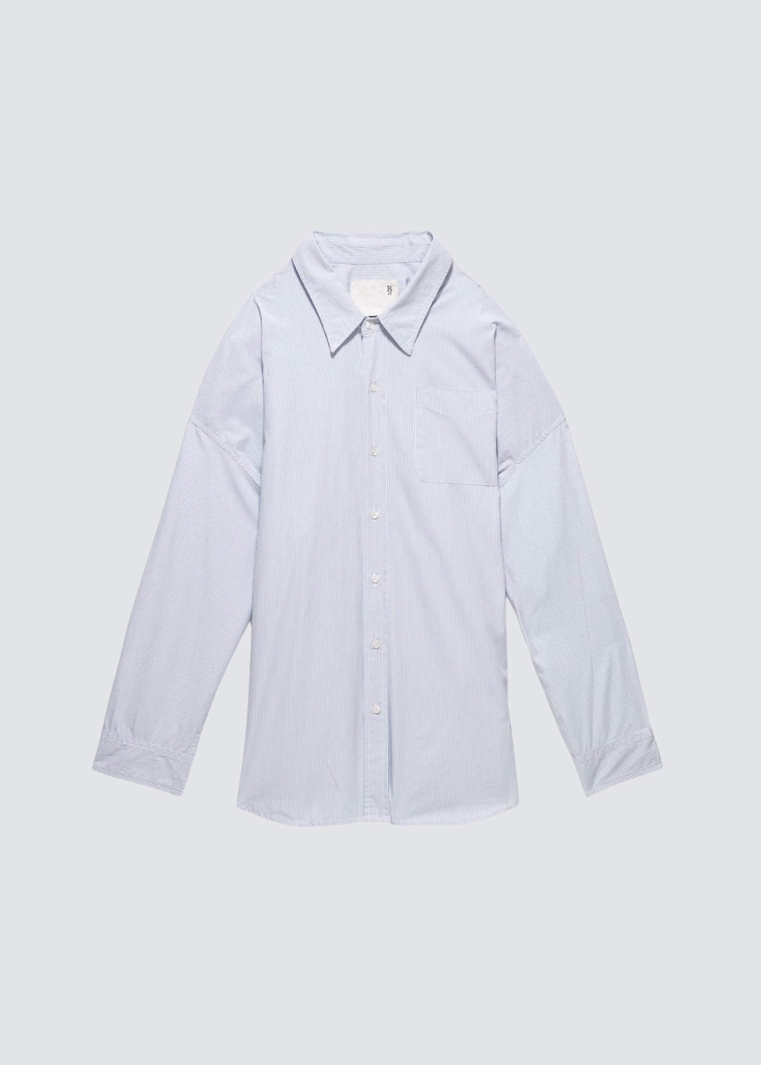 Drop Neck, Blue/White Pinstripe, Oxford Hemd - Lindner Fashion