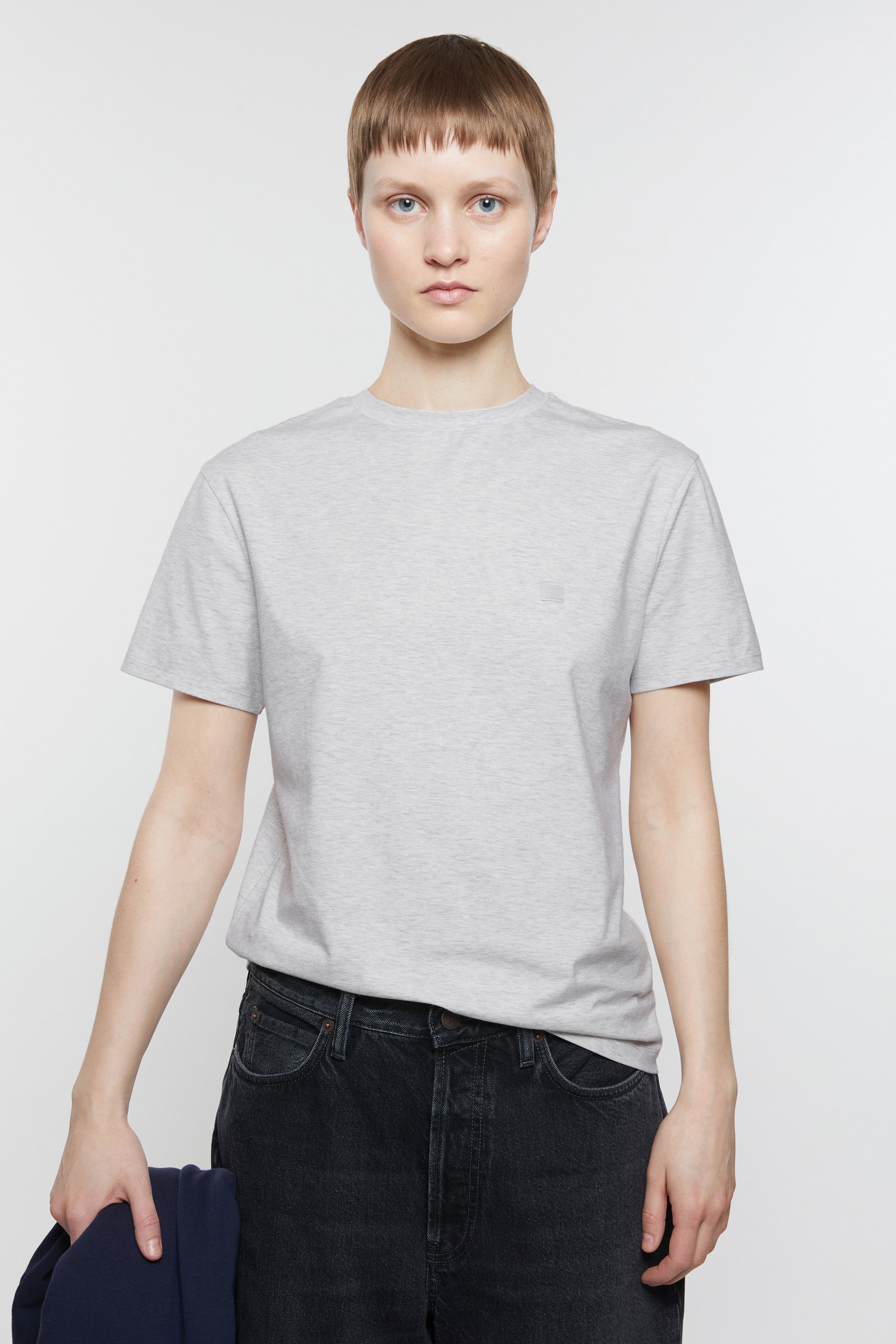Face, Pale Grey, T-Shirt - Lindner Fashion