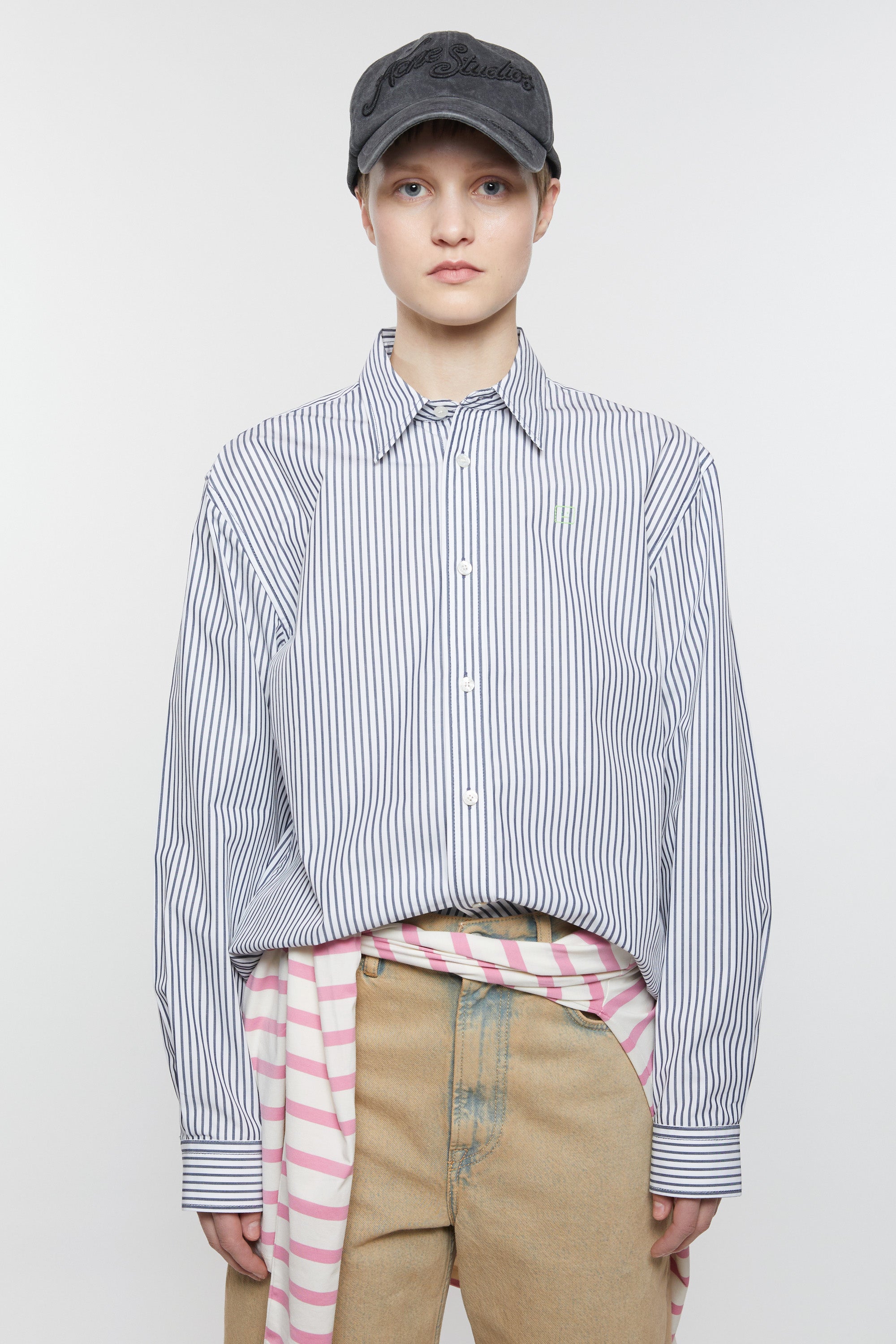 Face Shirt, Navy/White, Hemd - Lindner Fashion