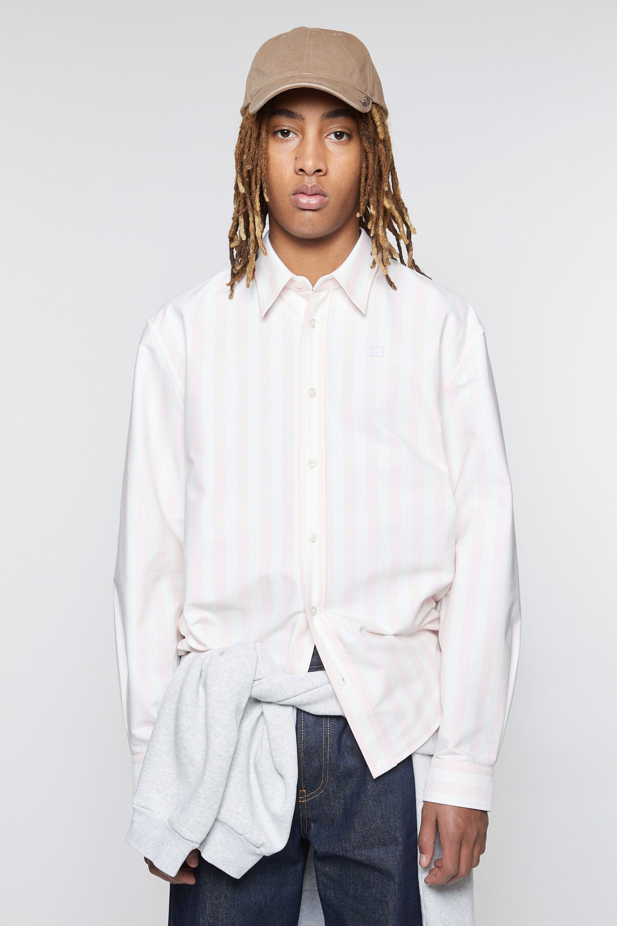 Face Shirt, Off White/Pink, Hemd - Lindner Fashion