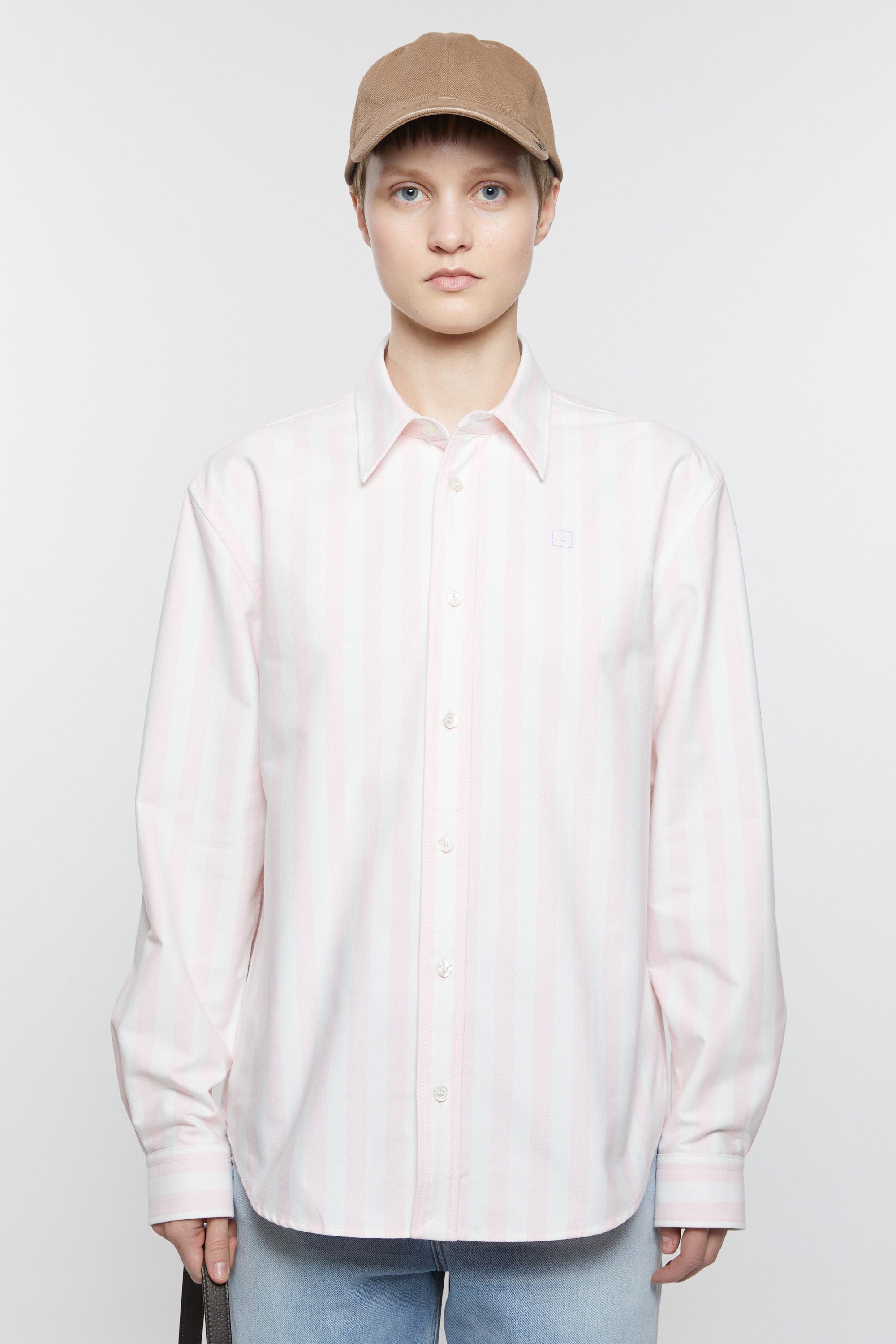 Face Shirt, Off White/Pink, Hemd - Lindner Fashion