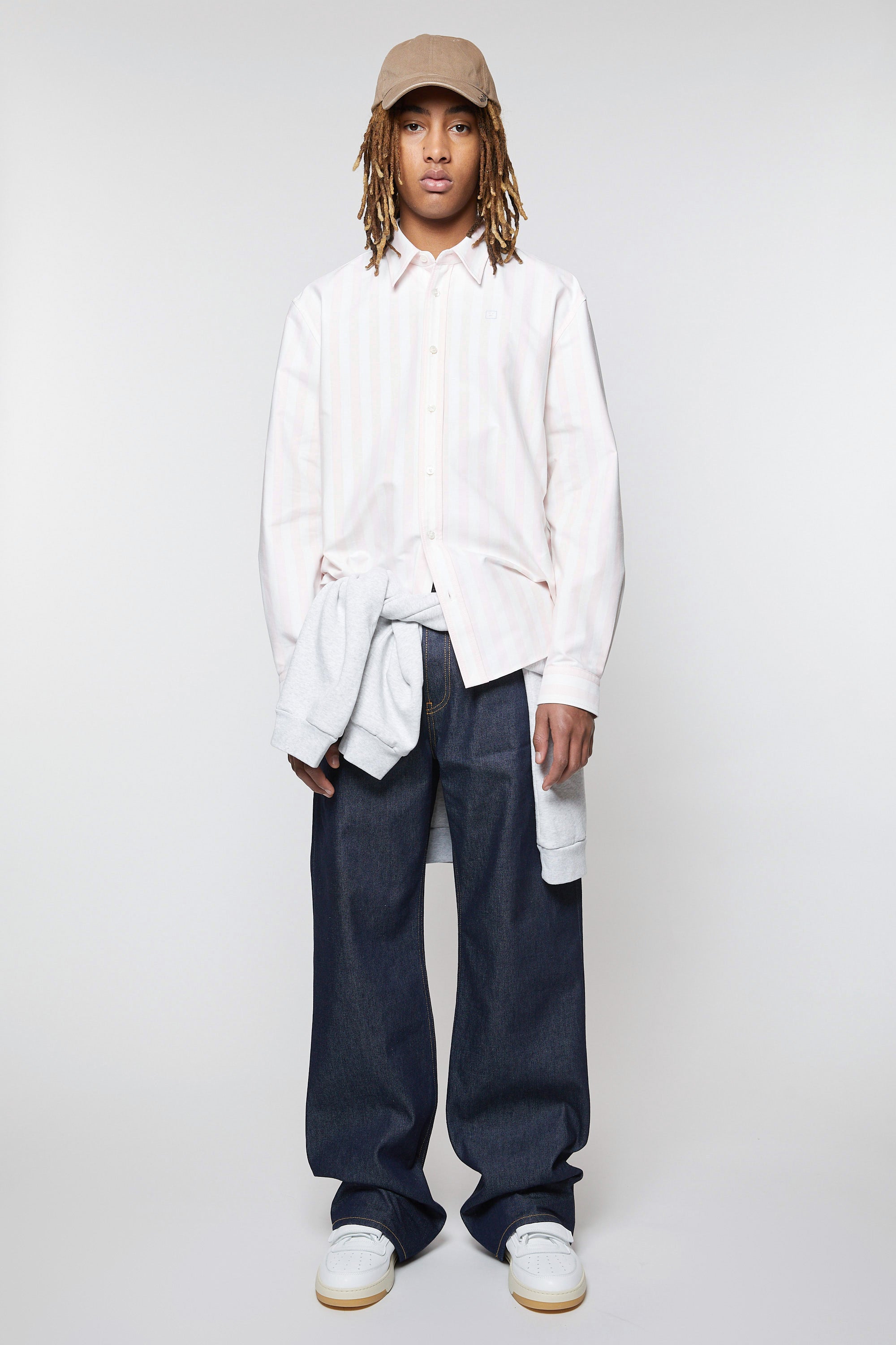 Face Shirt, Off White/Pink, Hemd - Lindner Fashion