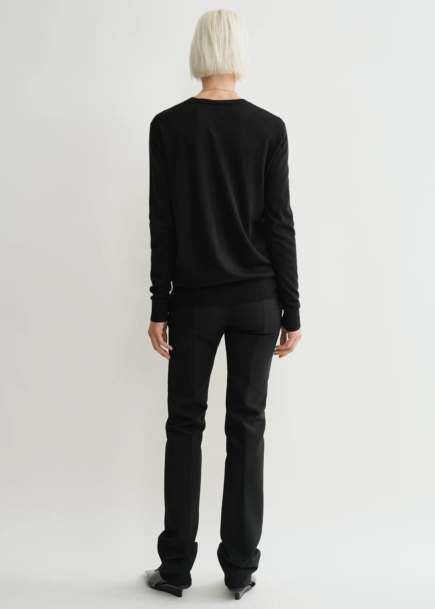 Fine Crew-Neck, Black, Pullover - Lindner Fashion