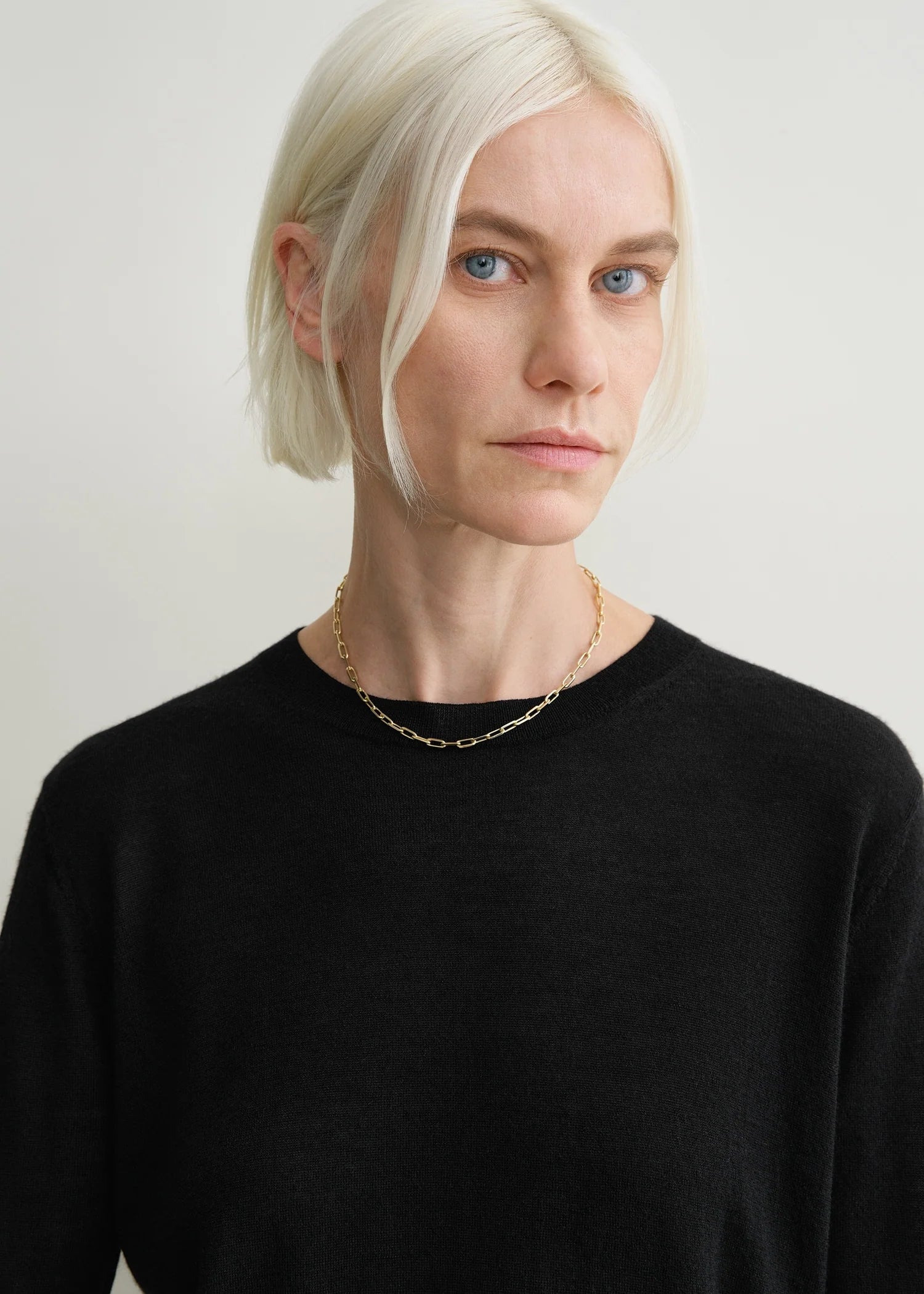 Fine Crew-Neck, Black, Pullover - Lindner Fashion