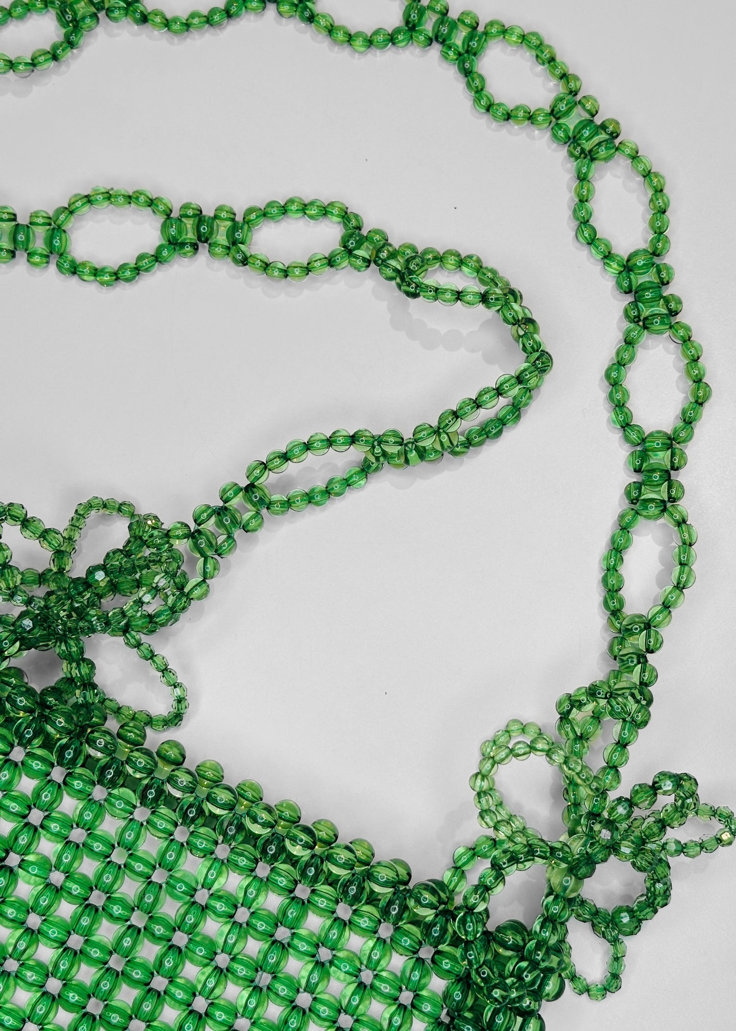 Flower, Sheer Green, Pearl Bag - Lindner Fashion