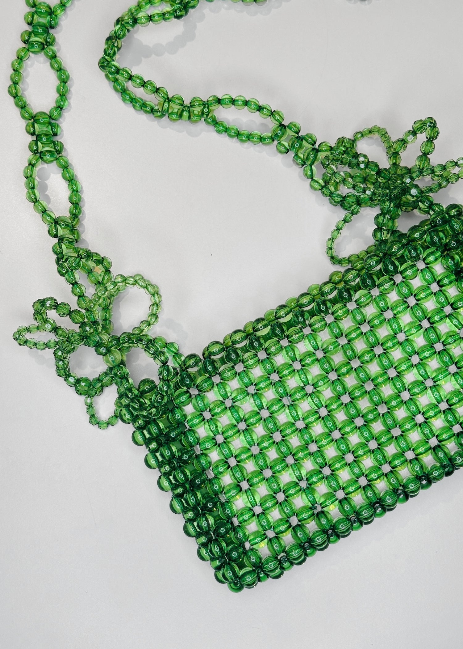 Flower, Sheer Green, Pearl Bag - Lindner Fashion