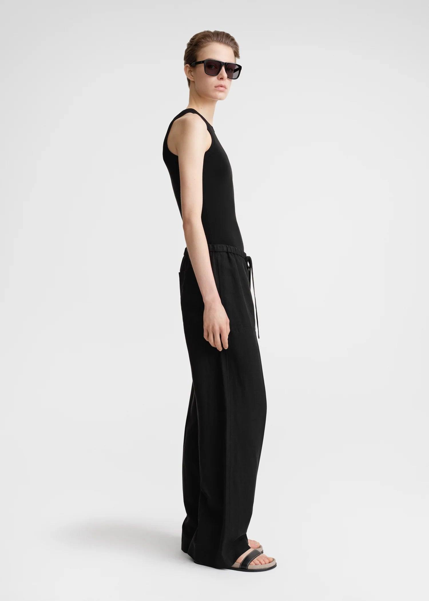 Fluid Drawstring, Black, Hose - Lindner Fashion