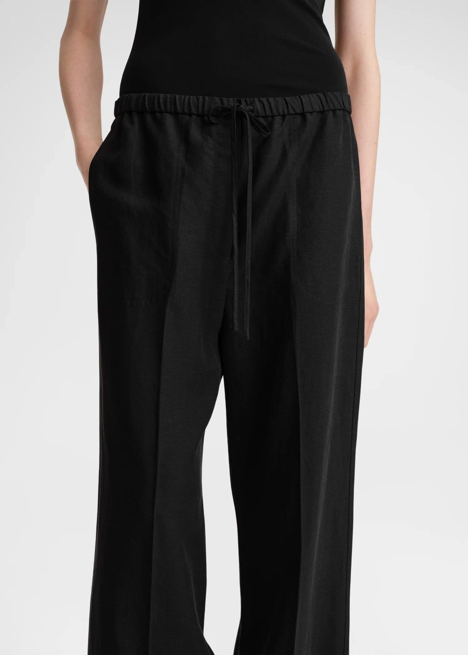 Fluid Drawstring, Black, Hose - Lindner Fashion
