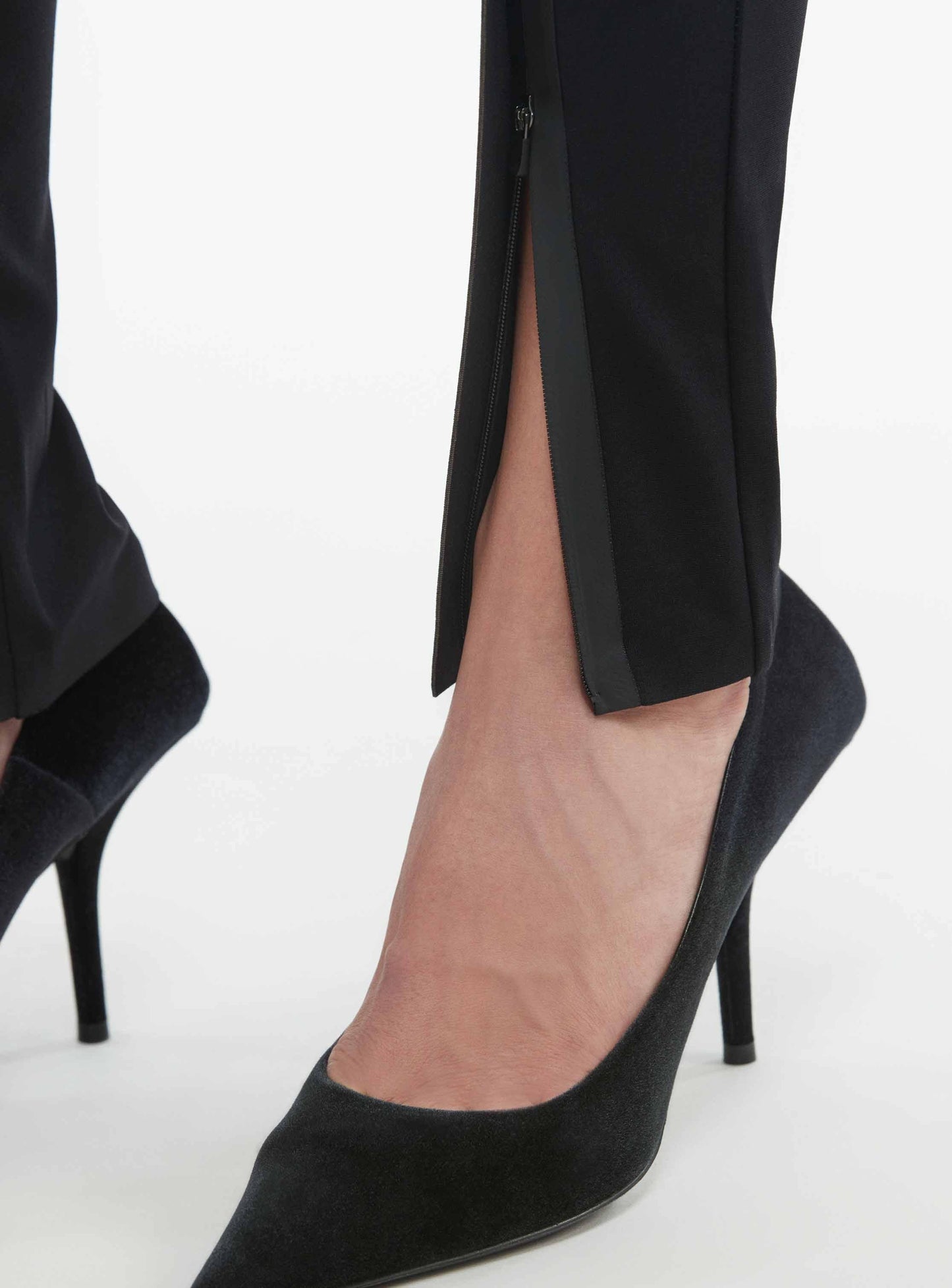 Front Zip, Black, Leggings - Lindner Fashion