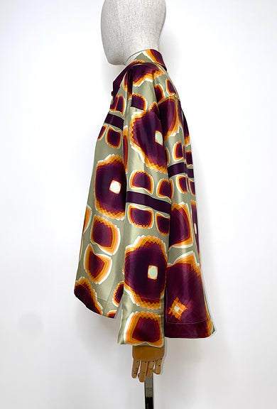 Graphic Silk, Chestnut/Red, Bluse - Lindner Fashion