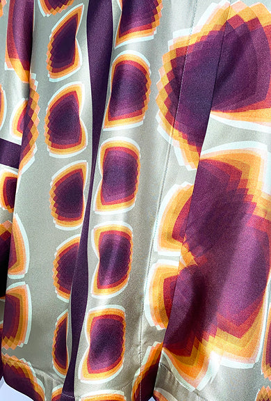 Graphic Silk, Chestnut/Red, Bluse - Lindner Fashion