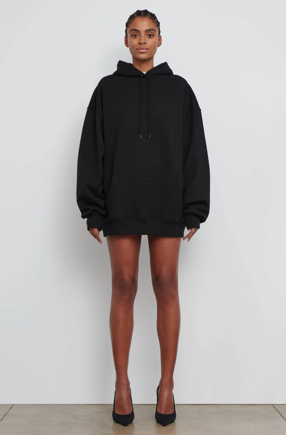 Hoodie Dress, Black, Kleid - Lindner Fashion