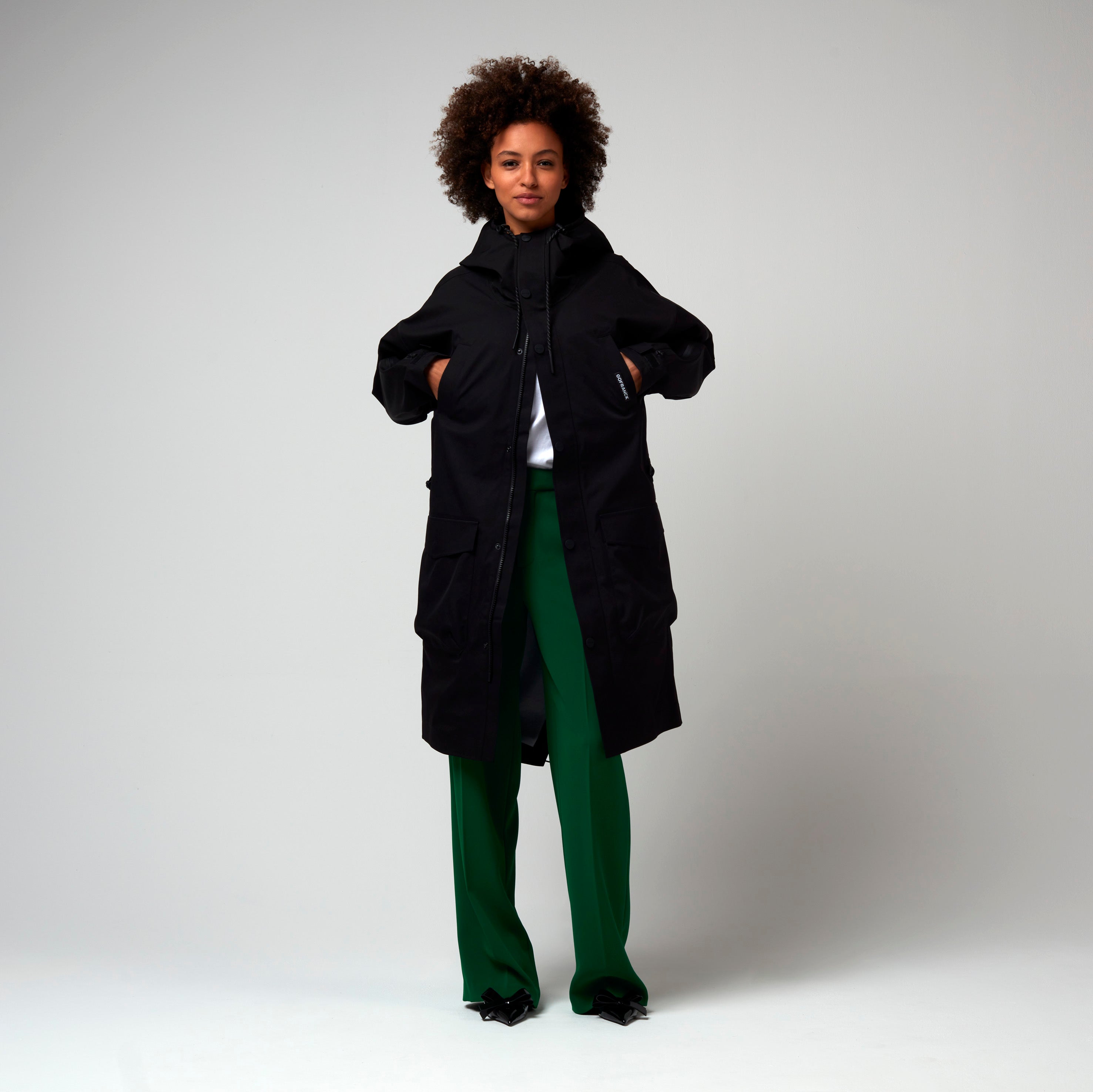 Hot Summer, Deep Black, Waterproof Coat - Lindner Fashion