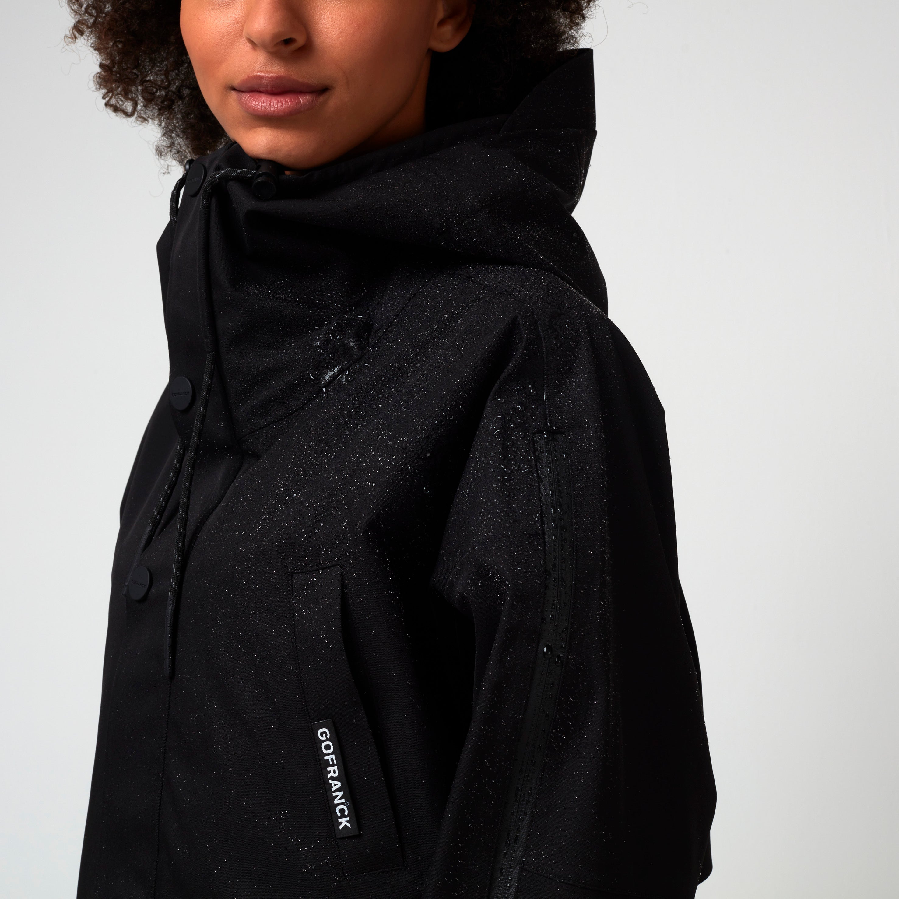 Hot Summer, Deep Black, Waterproof Coat - Lindner Fashion