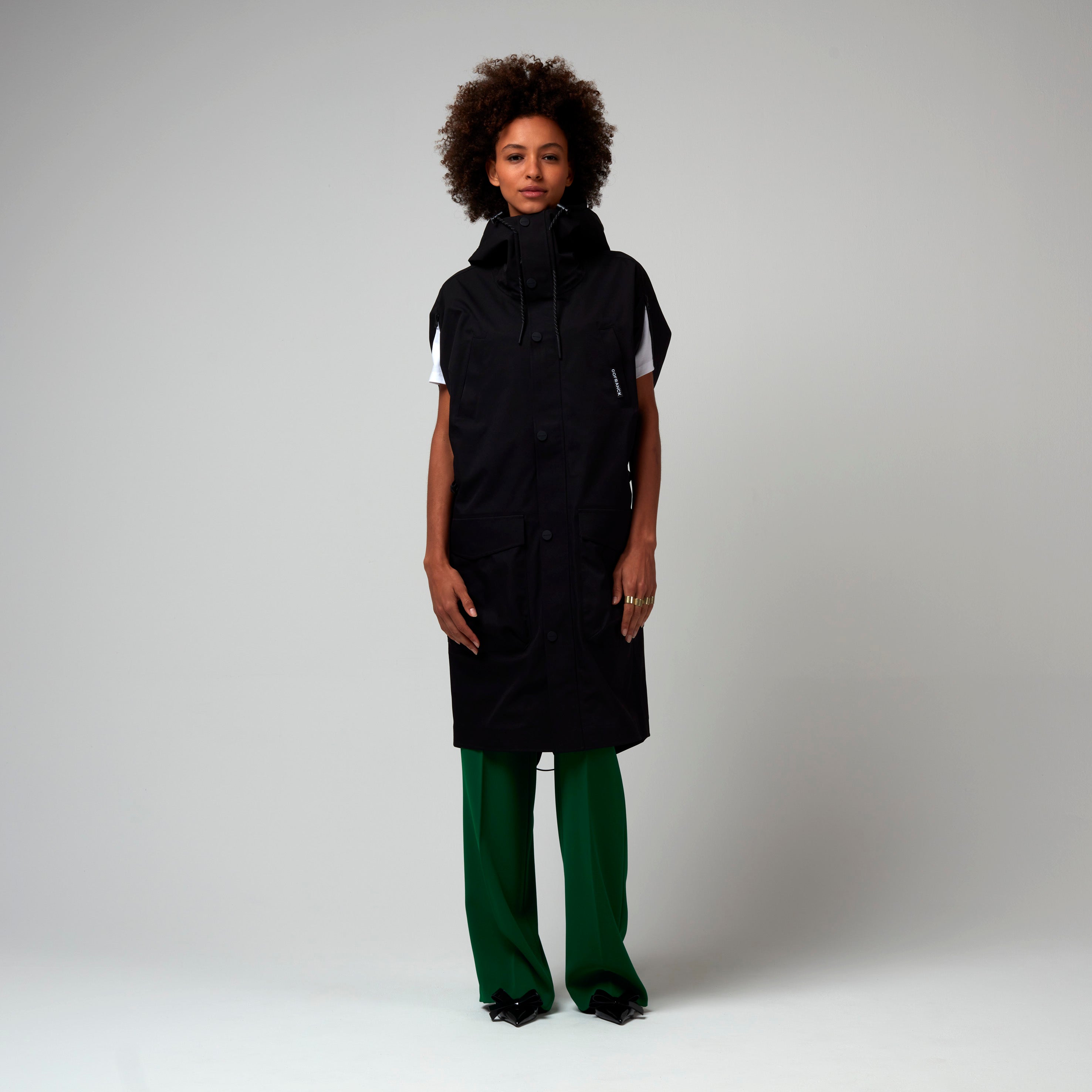 Hot Summer, Deep Black, Waterproof Coat - Lindner Fashion