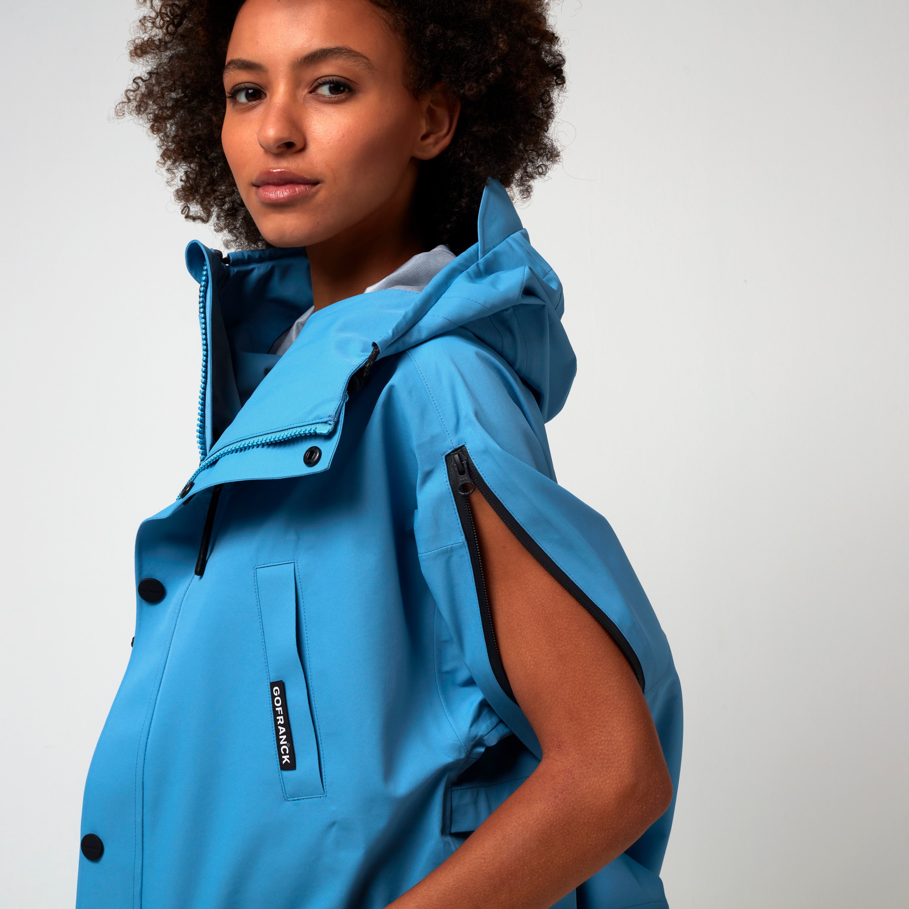 Hot Summer, Niagara Blue, Waterproof Coat - Lindner Fashion
