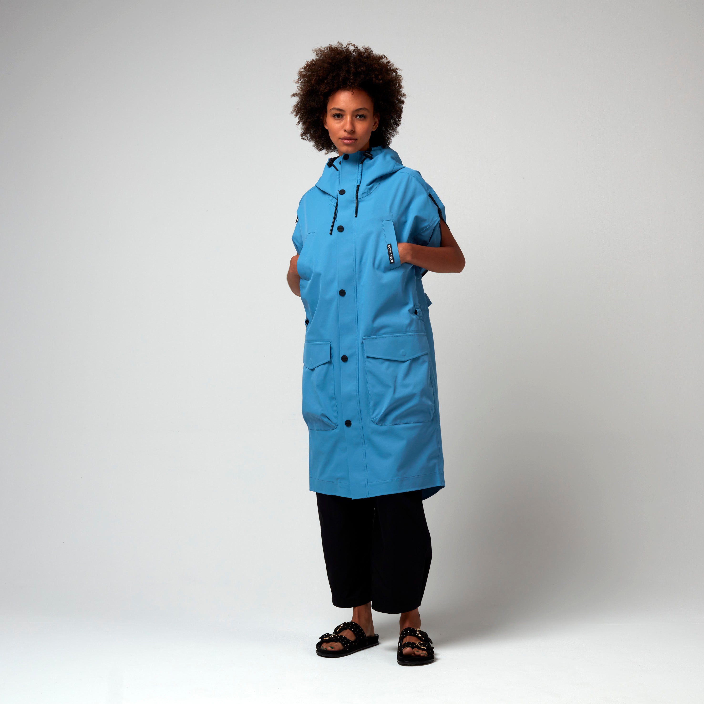 Hot Summer, Niagara Blue, Waterproof Coat - Lindner Fashion