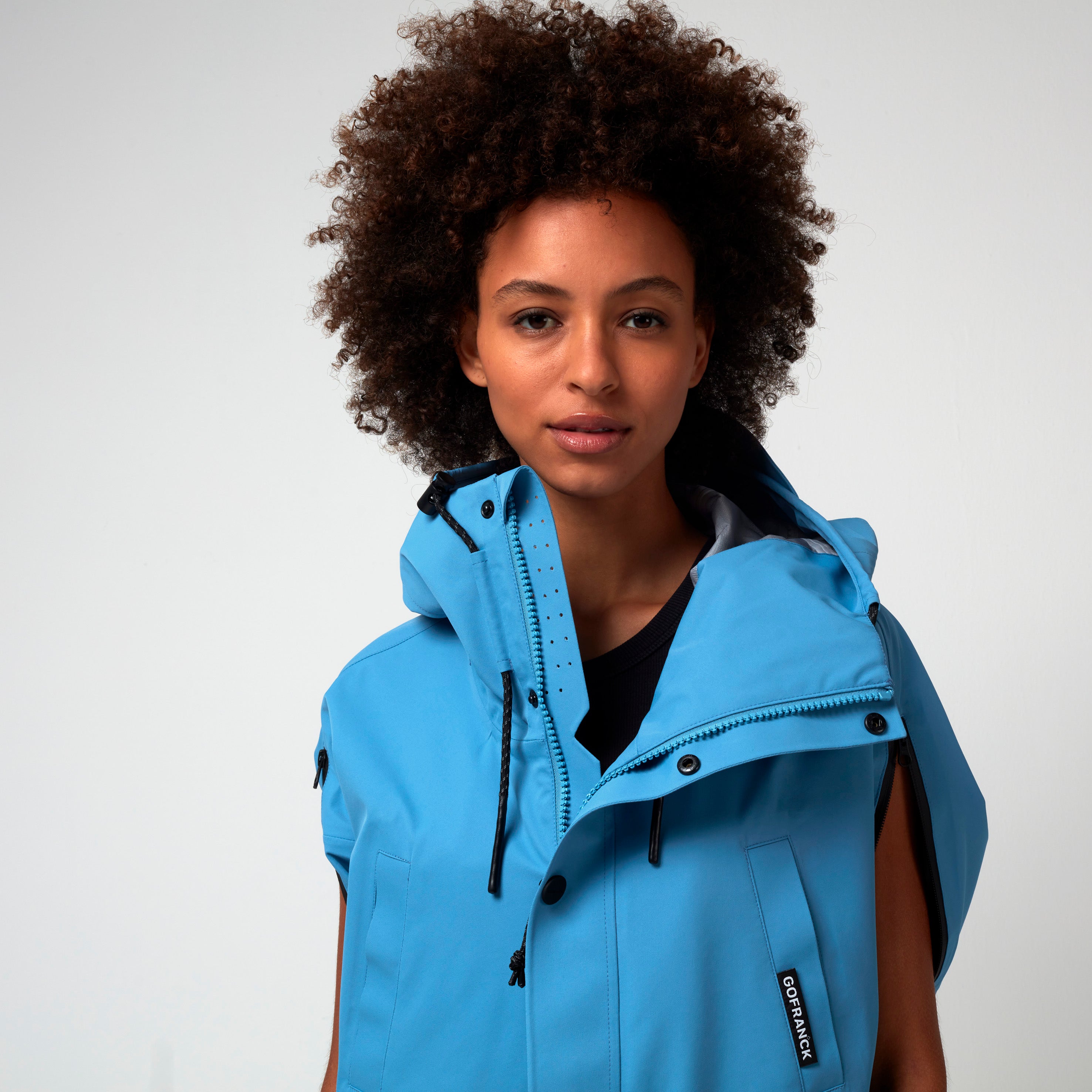 Hot Summer, Niagara Blue, Waterproof Coat - Lindner Fashion