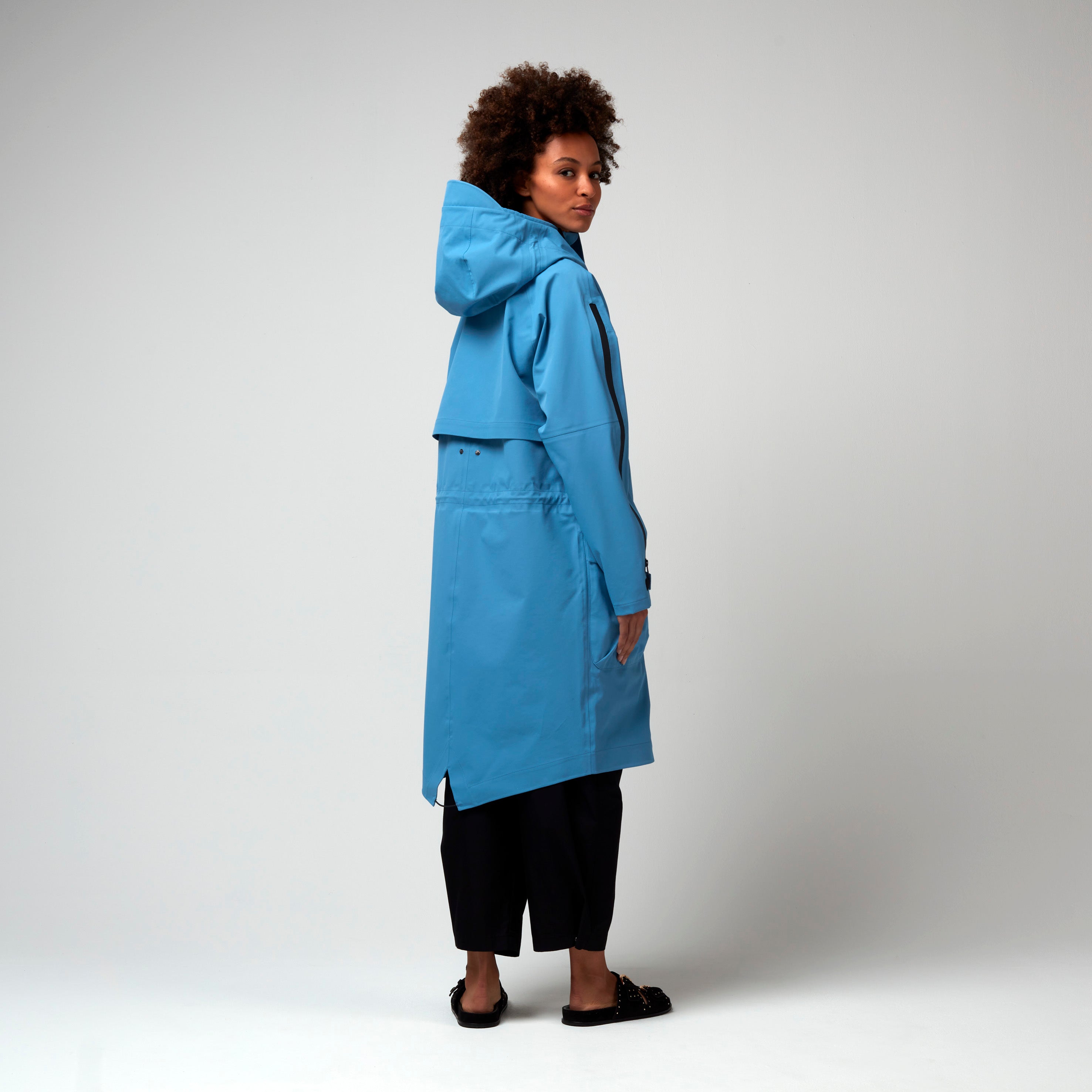 Hot Summer, Niagara Blue, Waterproof Coat - Lindner Fashion