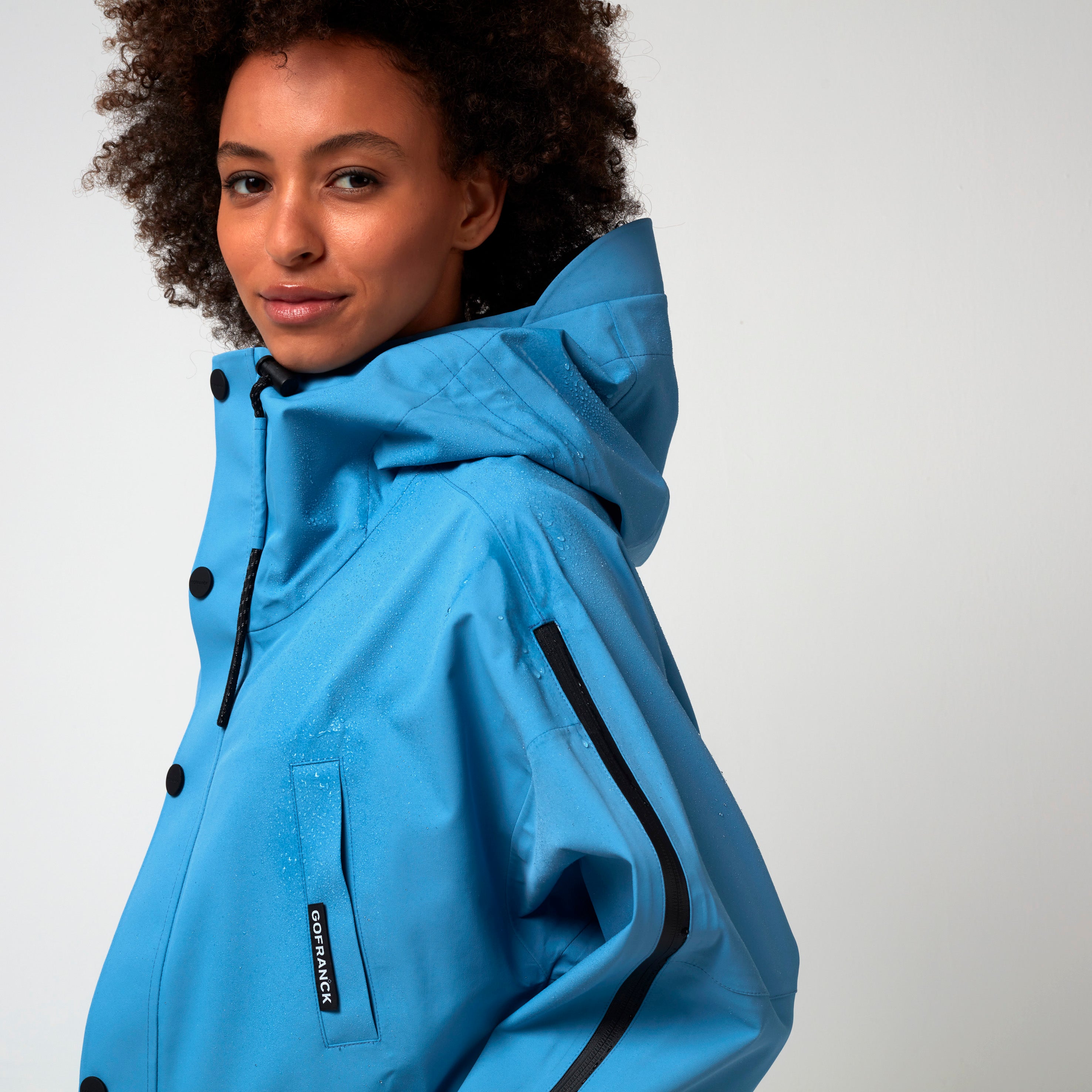 Hot Summer, Niagara Blue, Waterproof Coat - Lindner Fashion