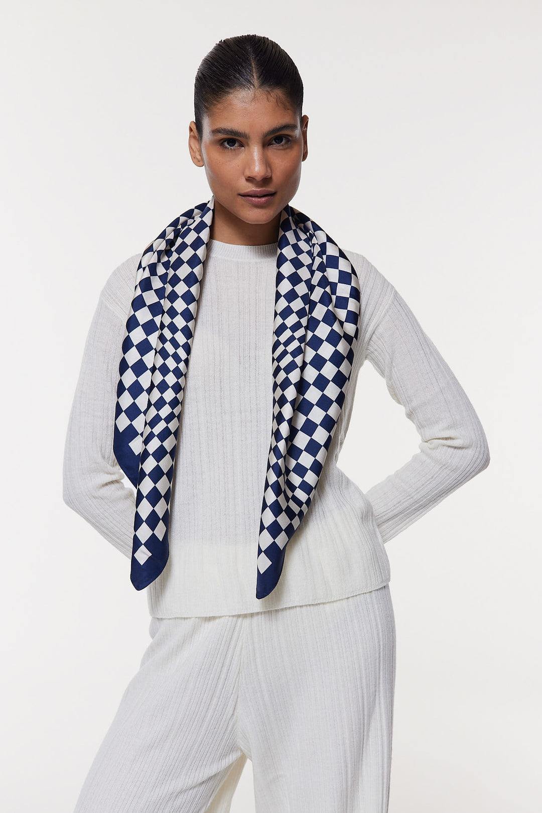 Illusion, Marine Blau, Scarf - Lindner Fashion