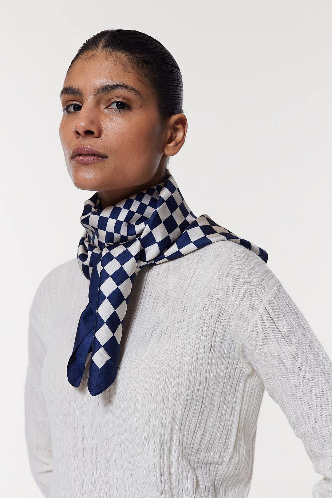 Illusion, Marine Blau, Scarf - Lindner Fashion