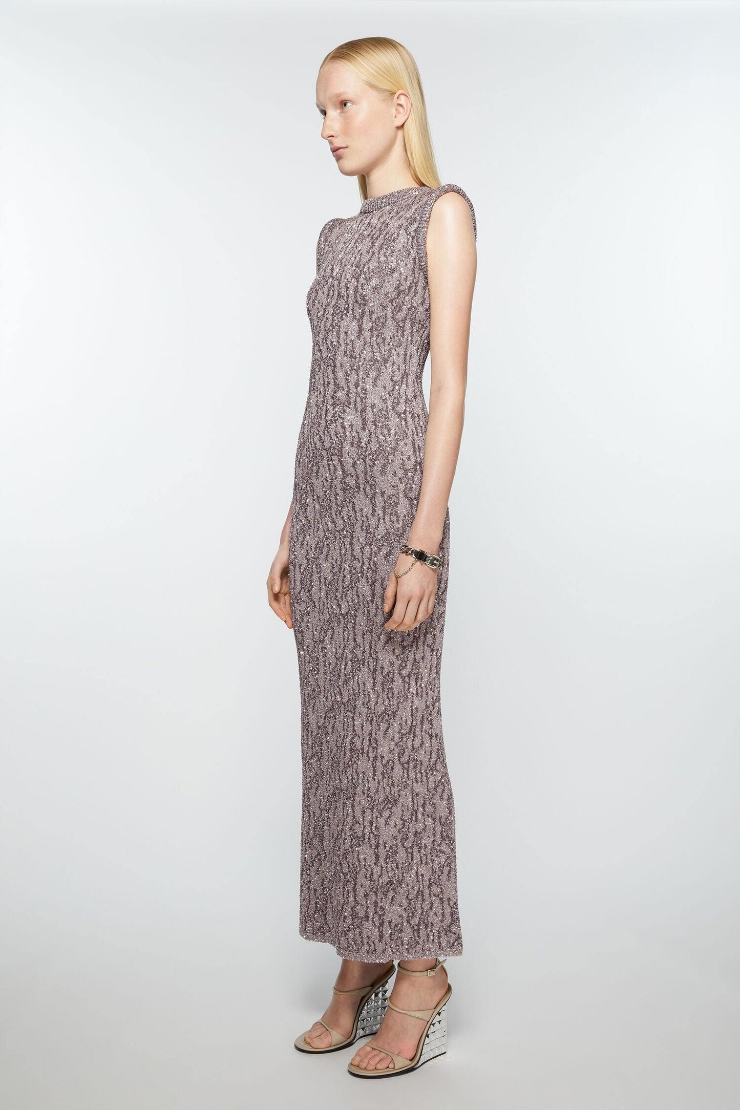 Jacquard, Dark Grey, Dress - Lindner Fashion