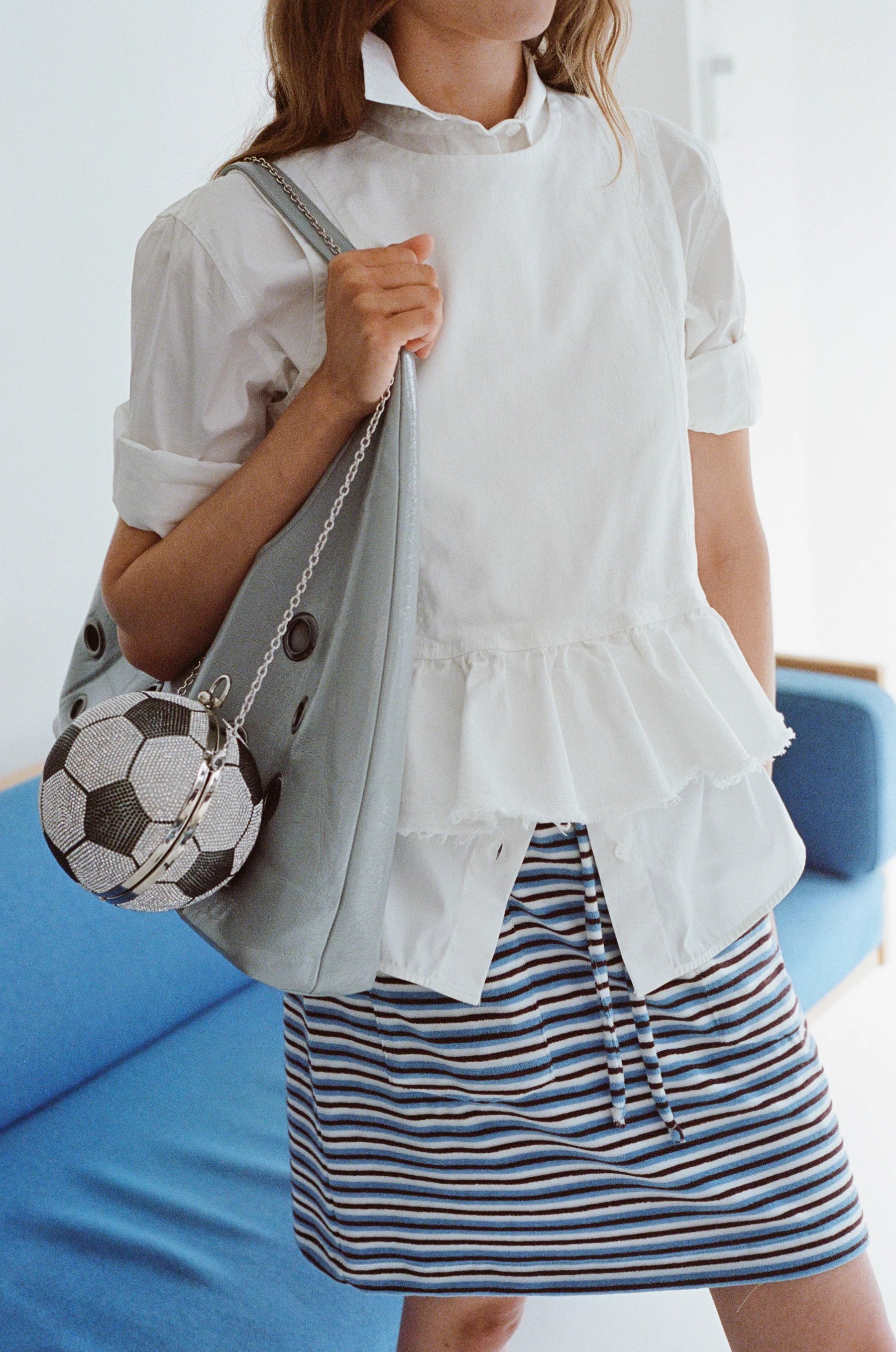 Javanna, Wedge Wood Stripe, Rock - Lindner Fashion