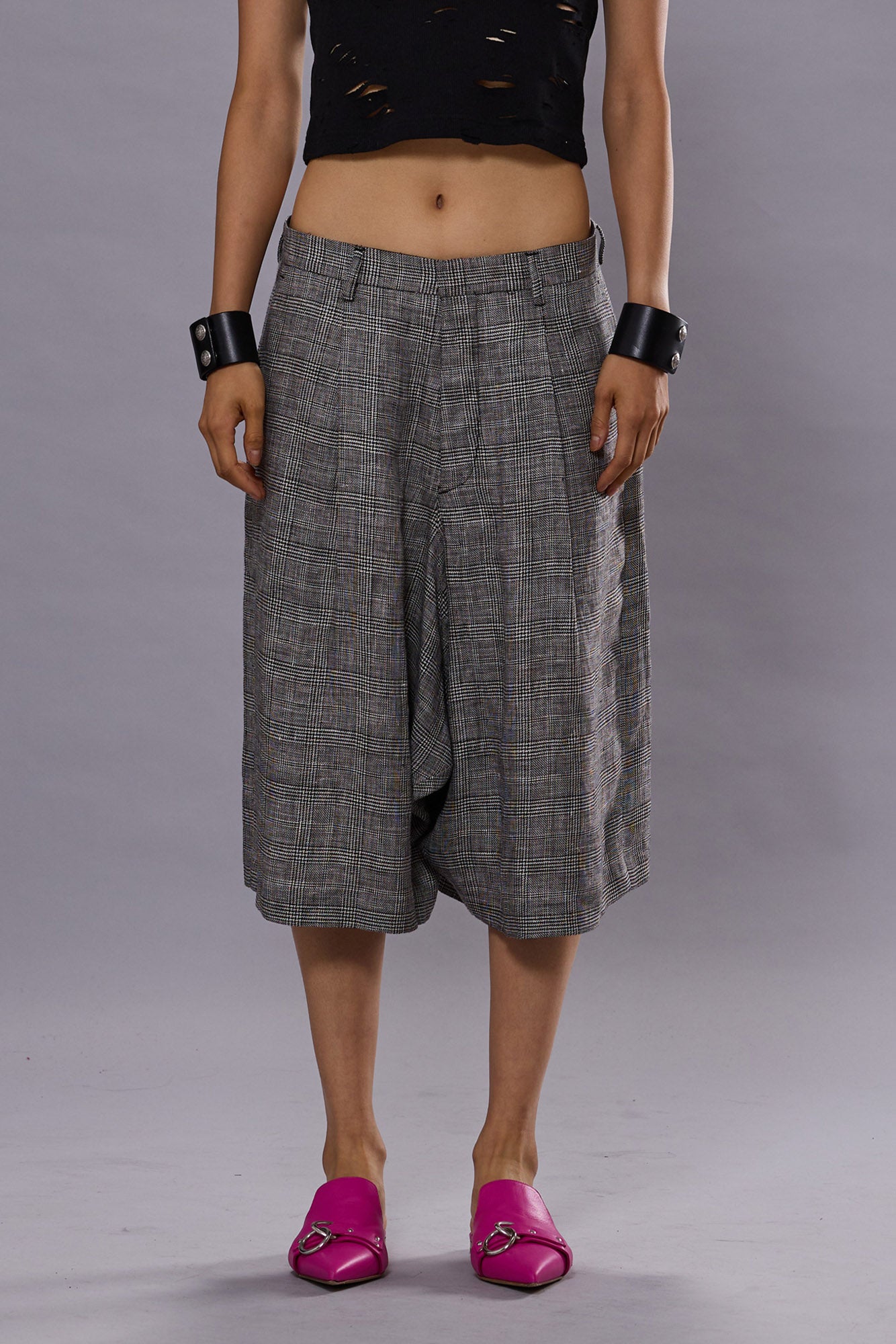 Jumbo Tailored, Glen Plaid, Shorts - Lindner Fashion