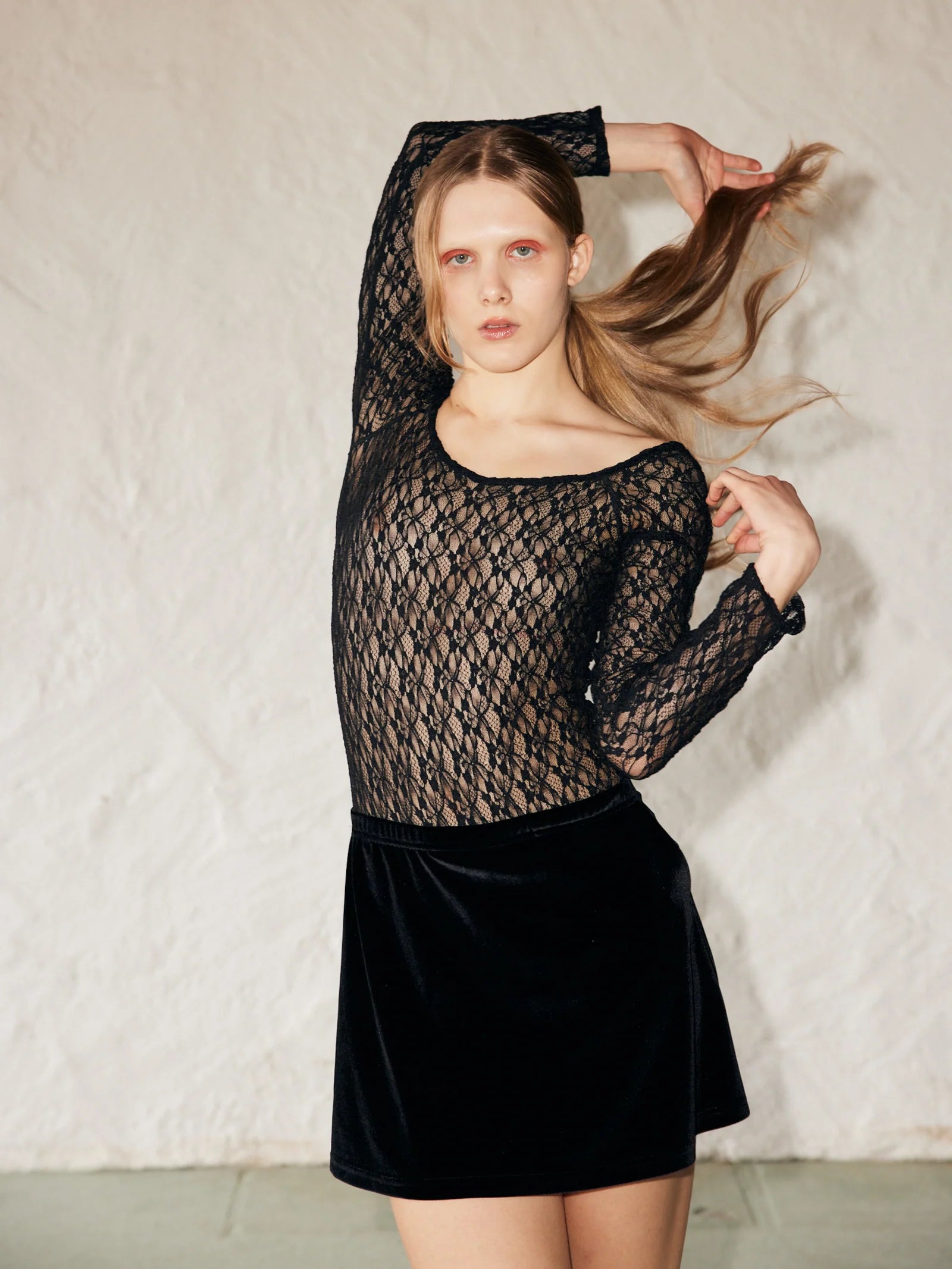 Lace Suit, Black, Body - Lindner Fashion