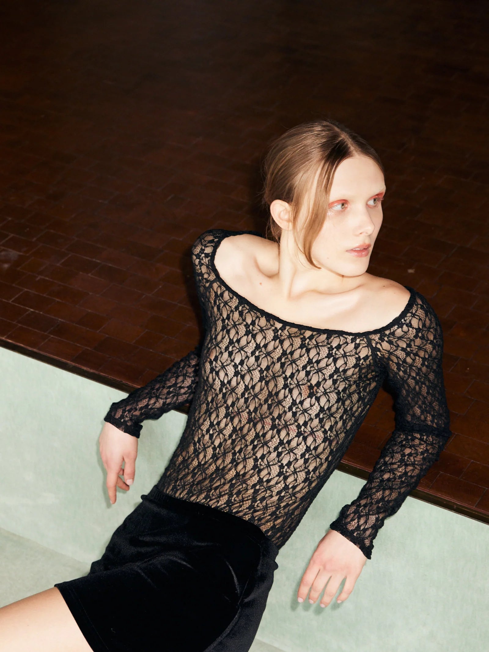 Lace Suit, Black, Body - Lindner Fashion