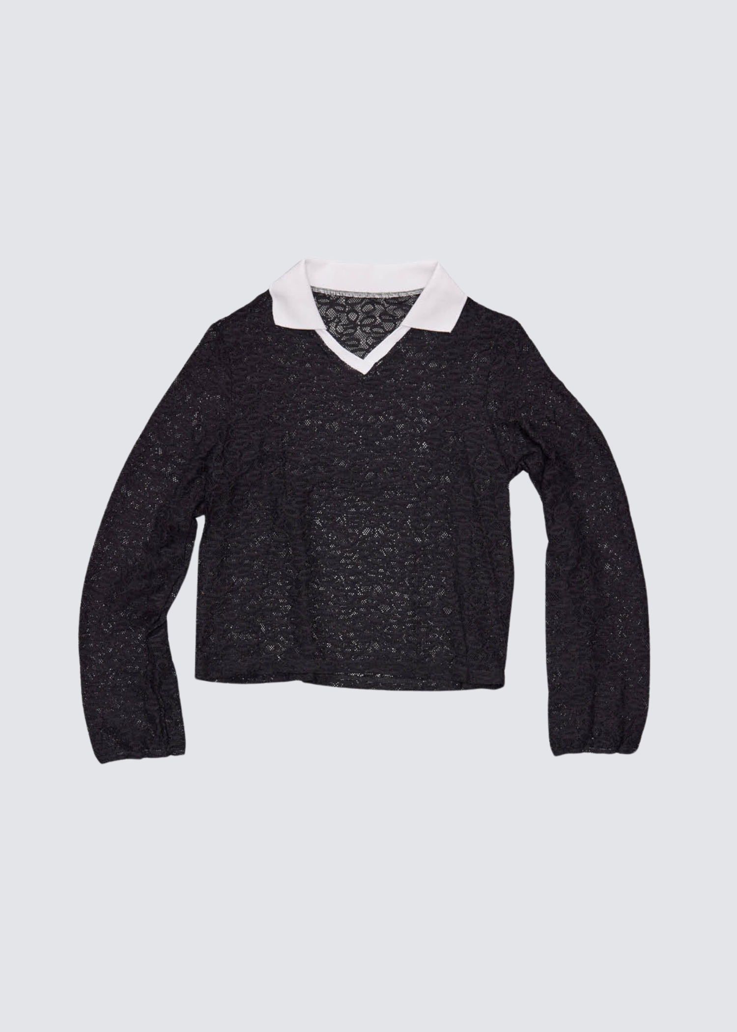 Lace Trikot, Black, Polo Shirt - Lindner Fashion