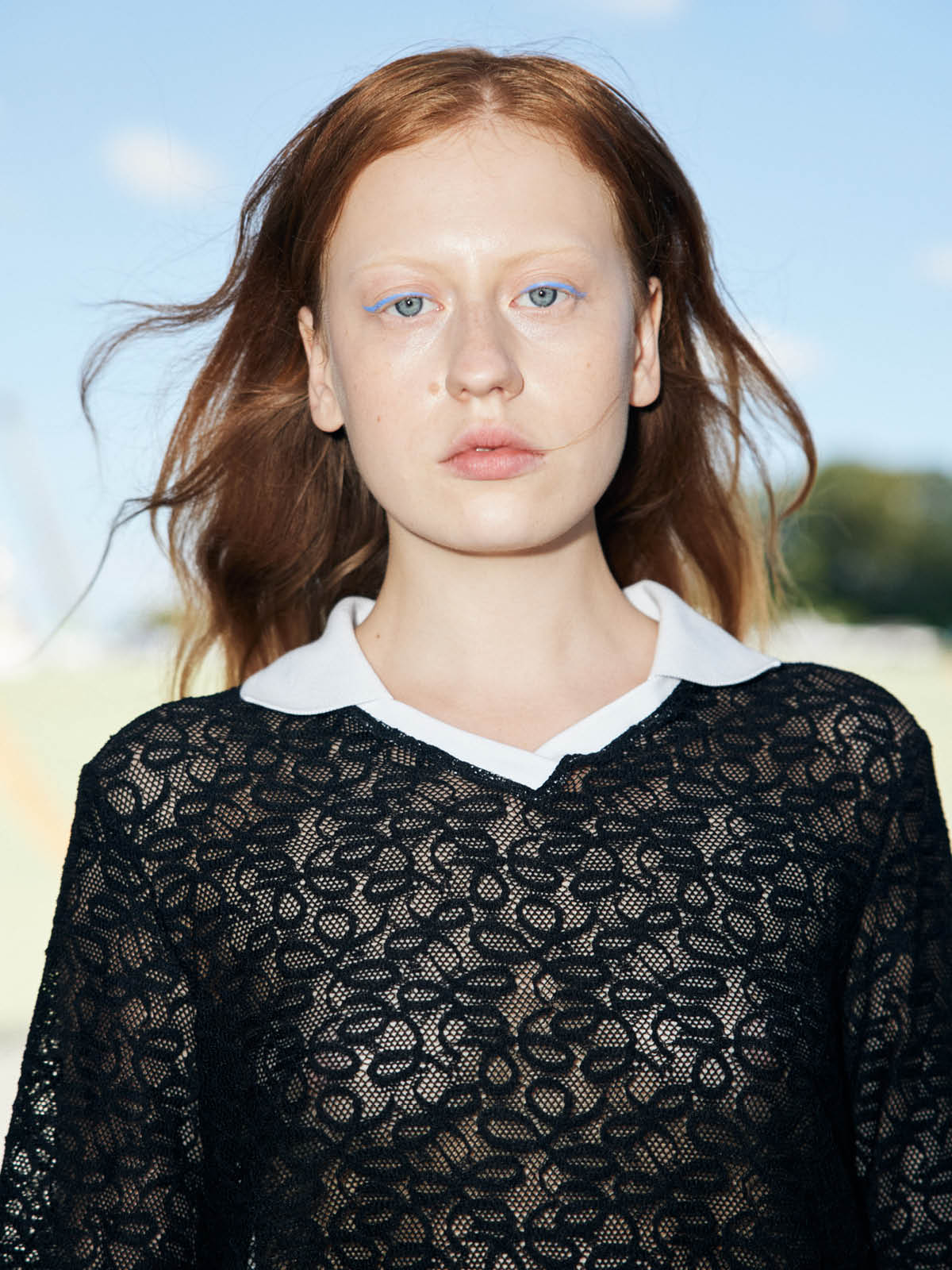 Lace Trikot, Black, Polo Shirt - Lindner Fashion