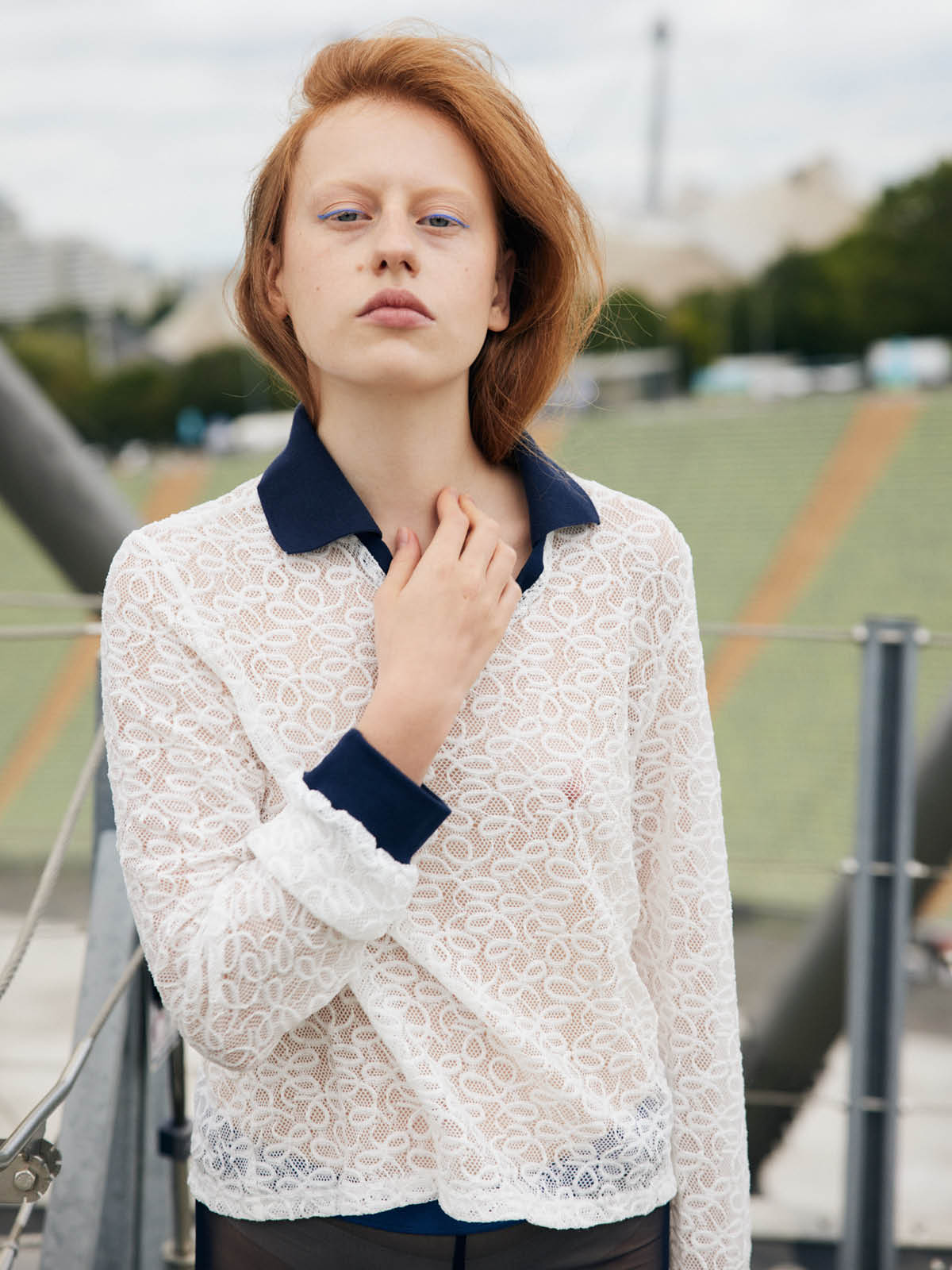 Lace Trikot, Silk, Polo Shirt - Lindner Fashion