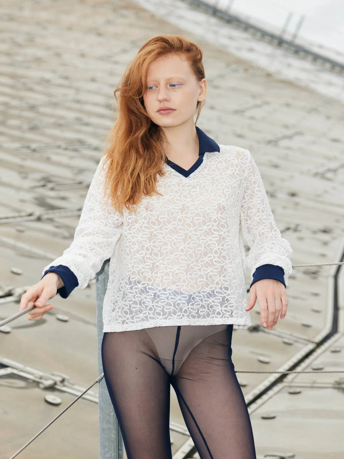 Lace Trikot, Silk, Polo Shirt - Lindner Fashion