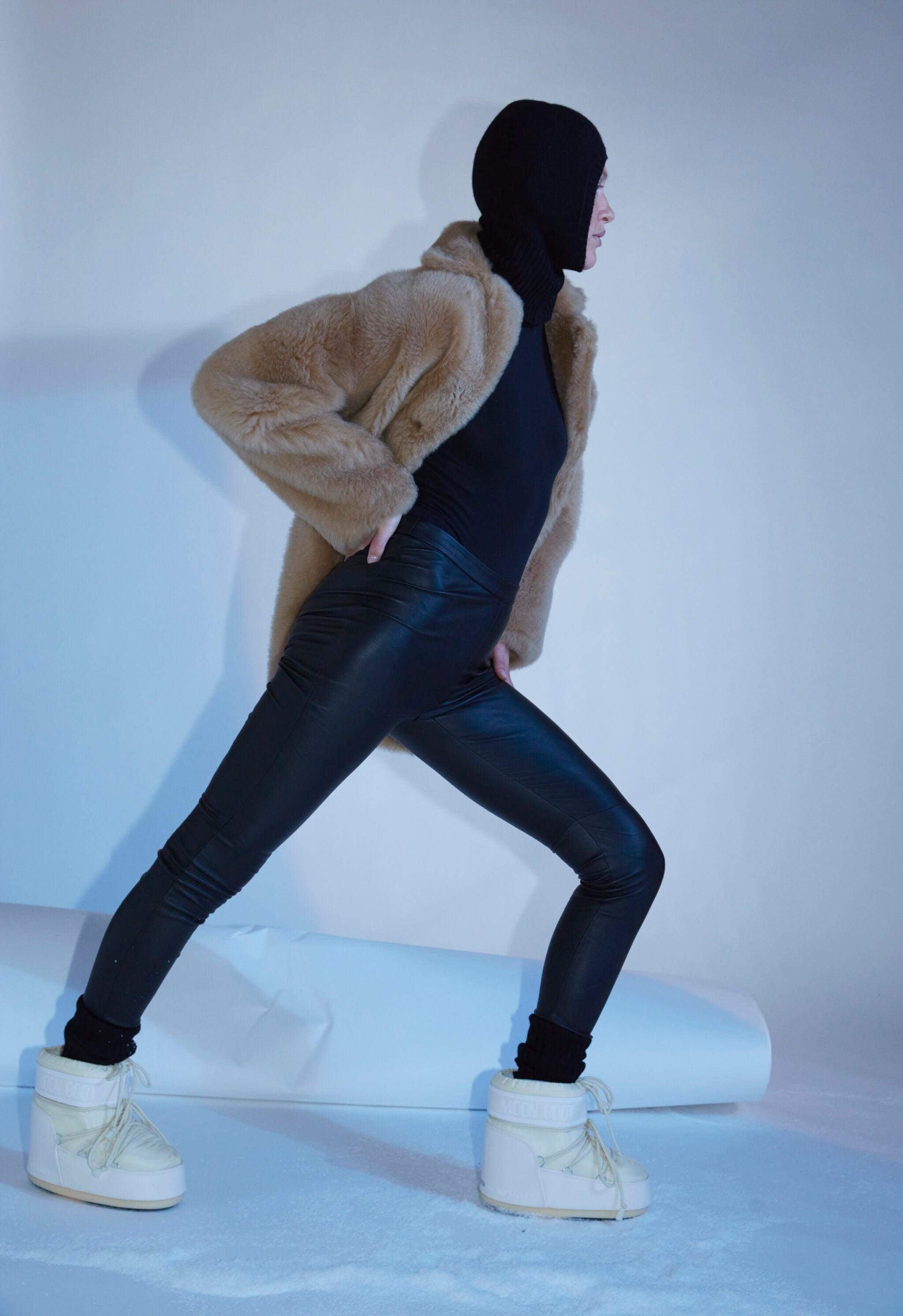 Laura, Black, Lamb Leggings - Lindner Fashion