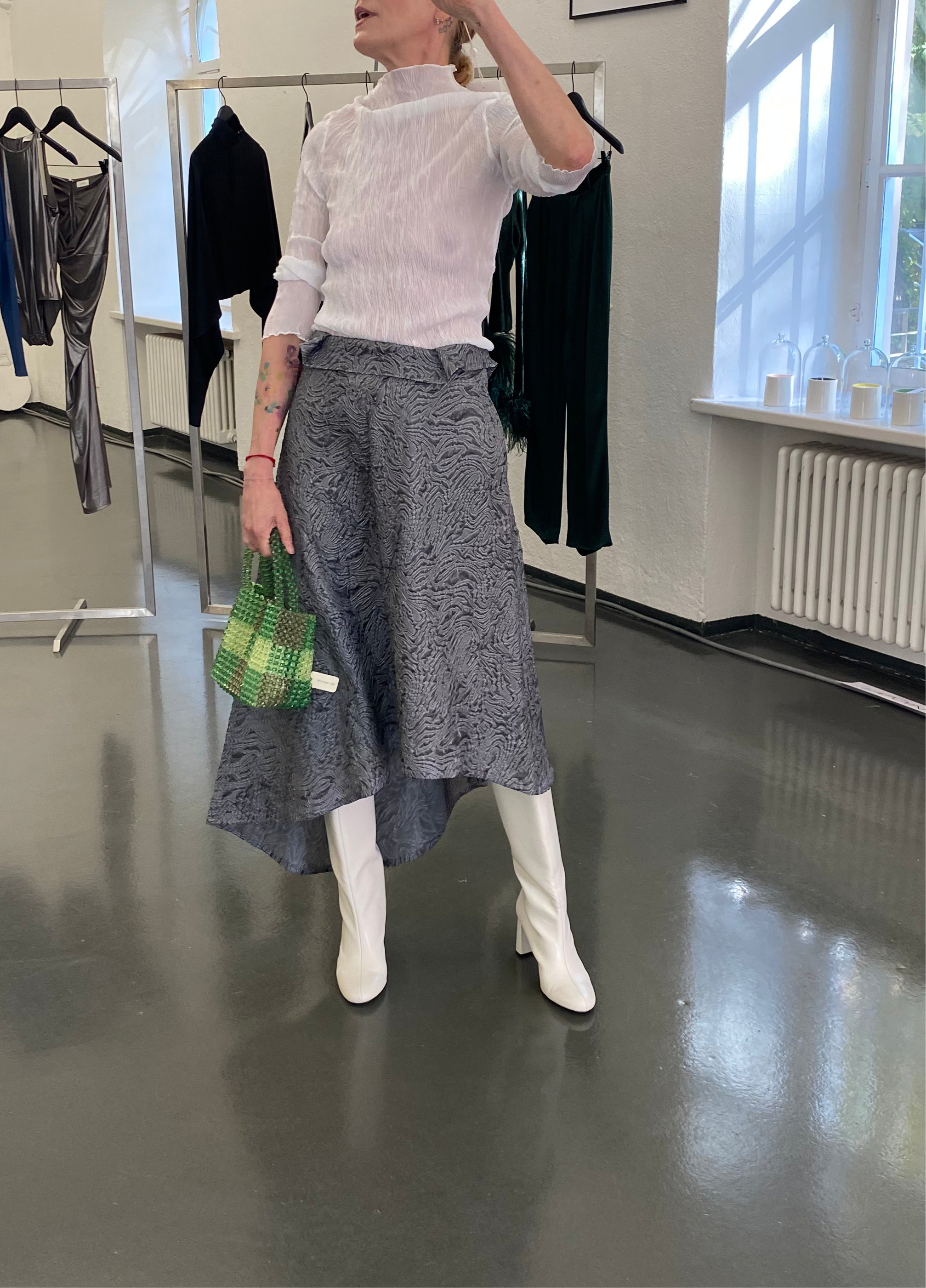 Liam, Grey, Midi Rock - Lindner Fashion