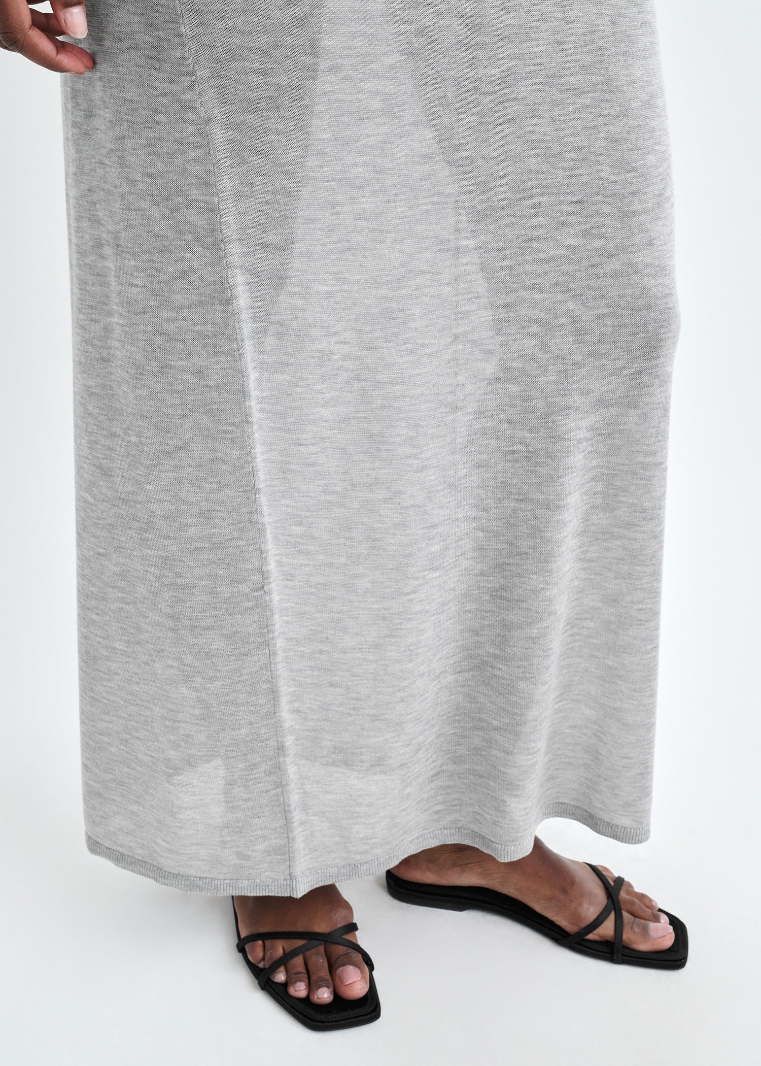 Long Knit, Grey Melange, Rock - Lindner Fashion