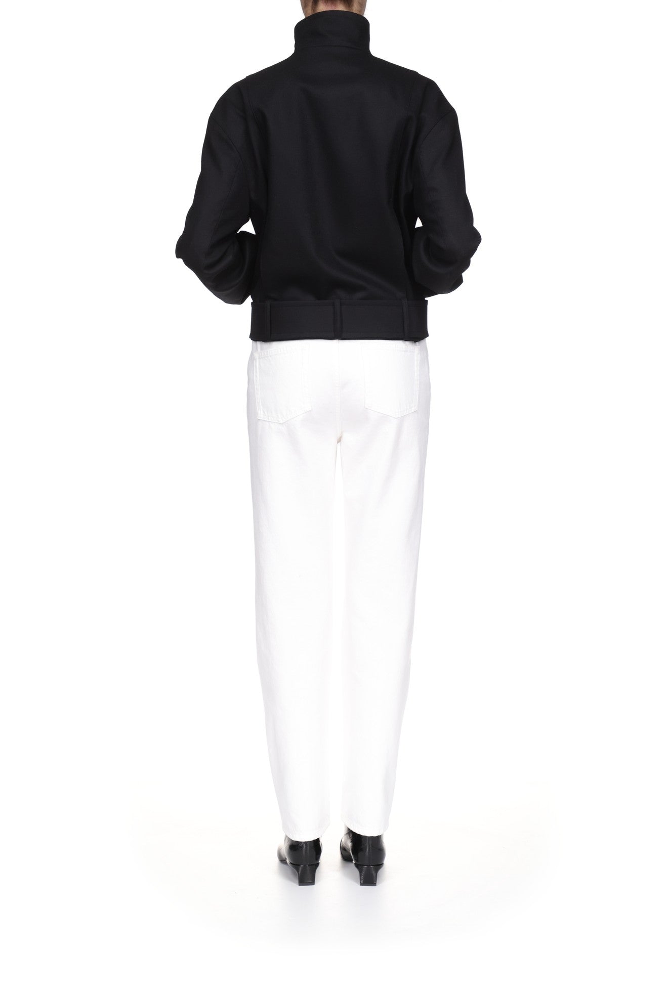 Loulou de Sasion Faes Jacke aus Wollgemisch mit Stehkragen - Ansicht am Model Rückansicht 