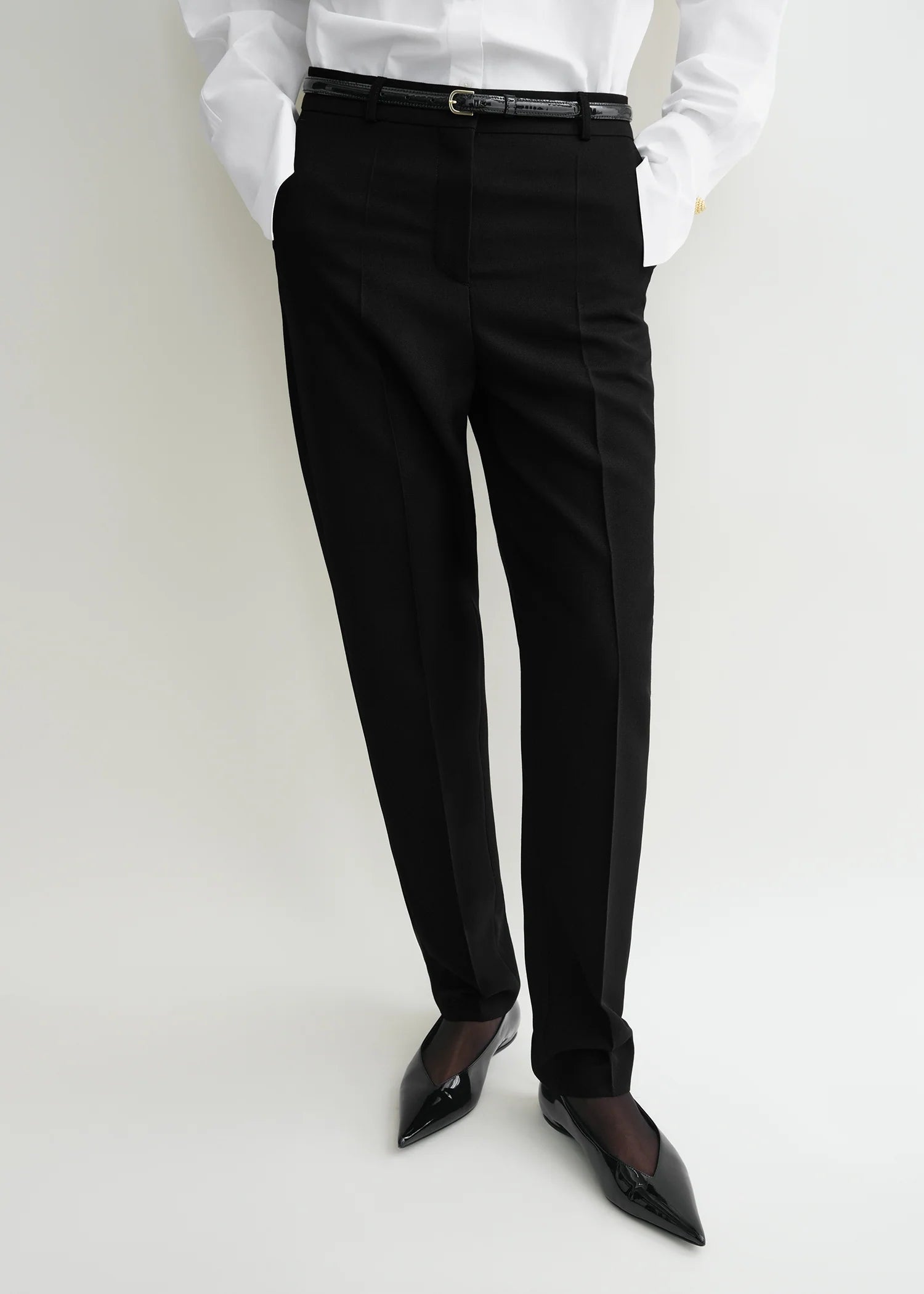 Low Waist Tailored, Black, Hose - Lindner Fashion