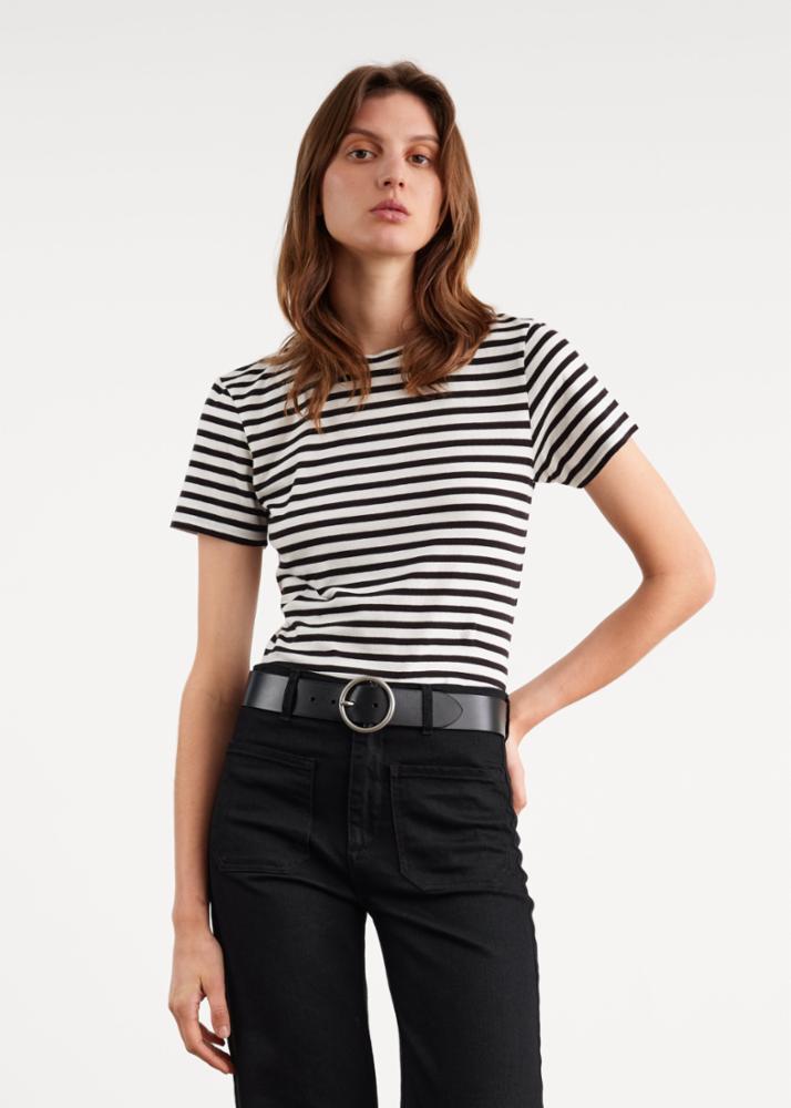 Mariela, Black/Ivory, T-Shirt - Lindner Fashion