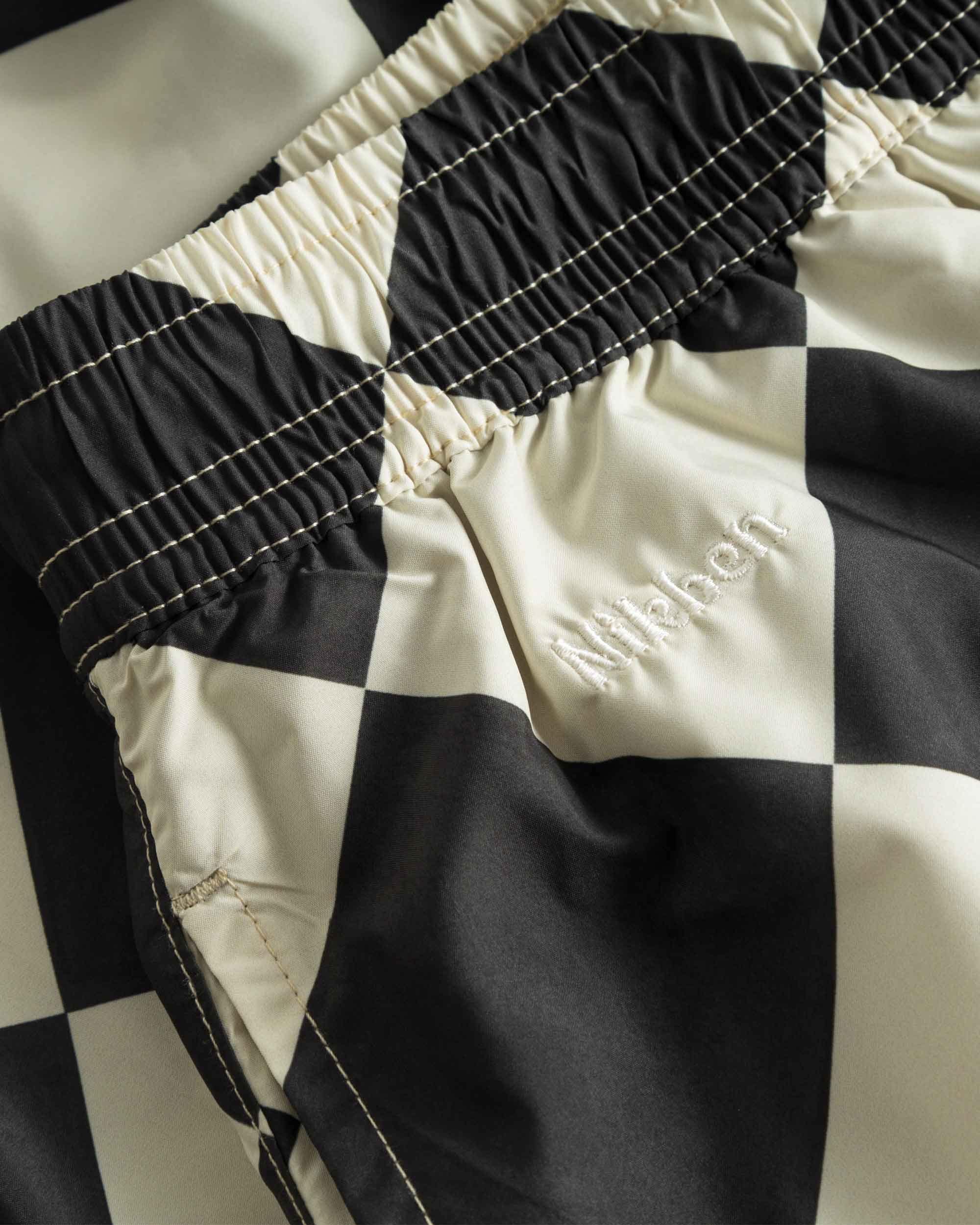 Marshmellow, Black/White, Badeshorts - Lindner Fashion