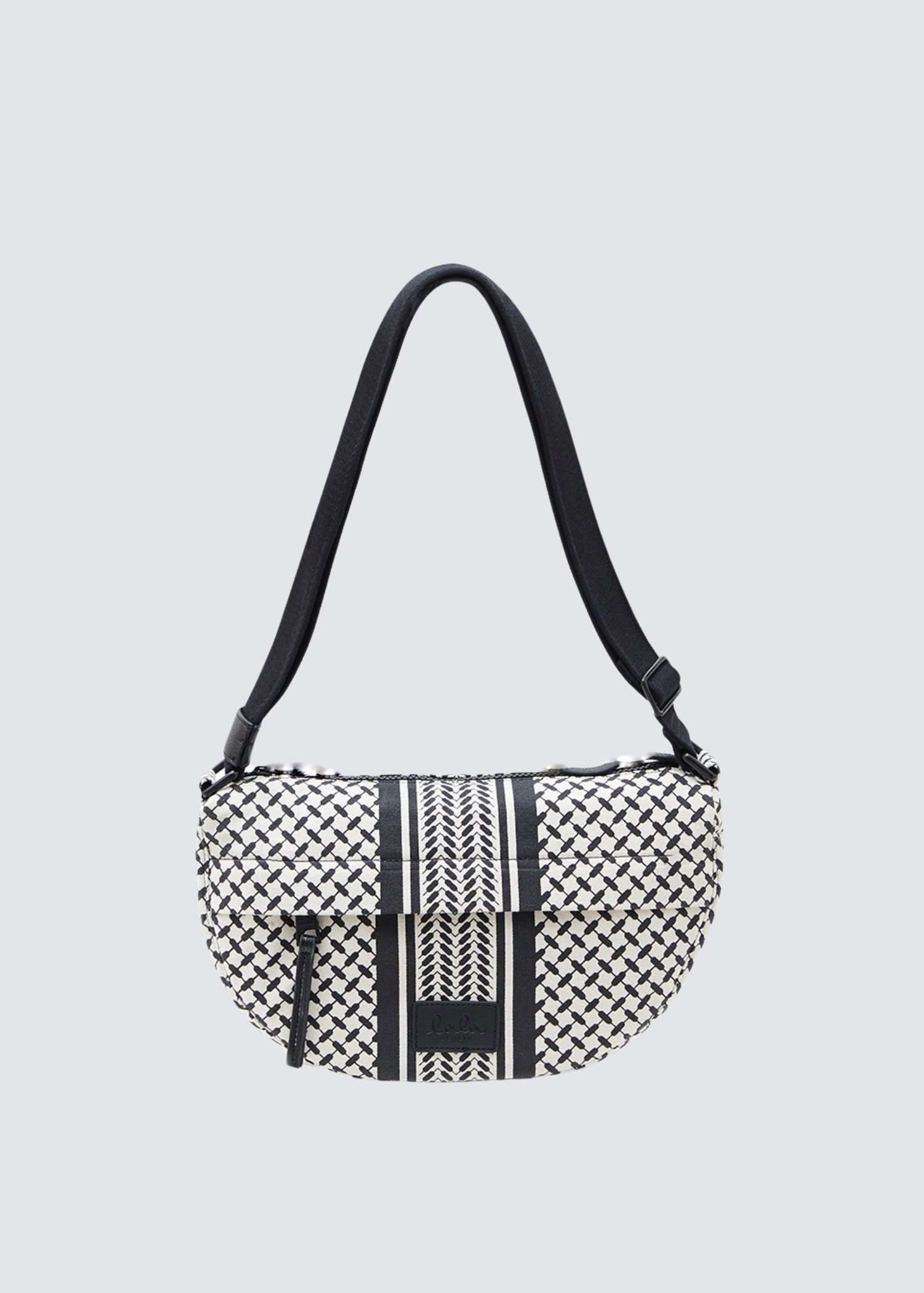 Melly, Stripe Black, Canvas Bag - Lindner Fashion