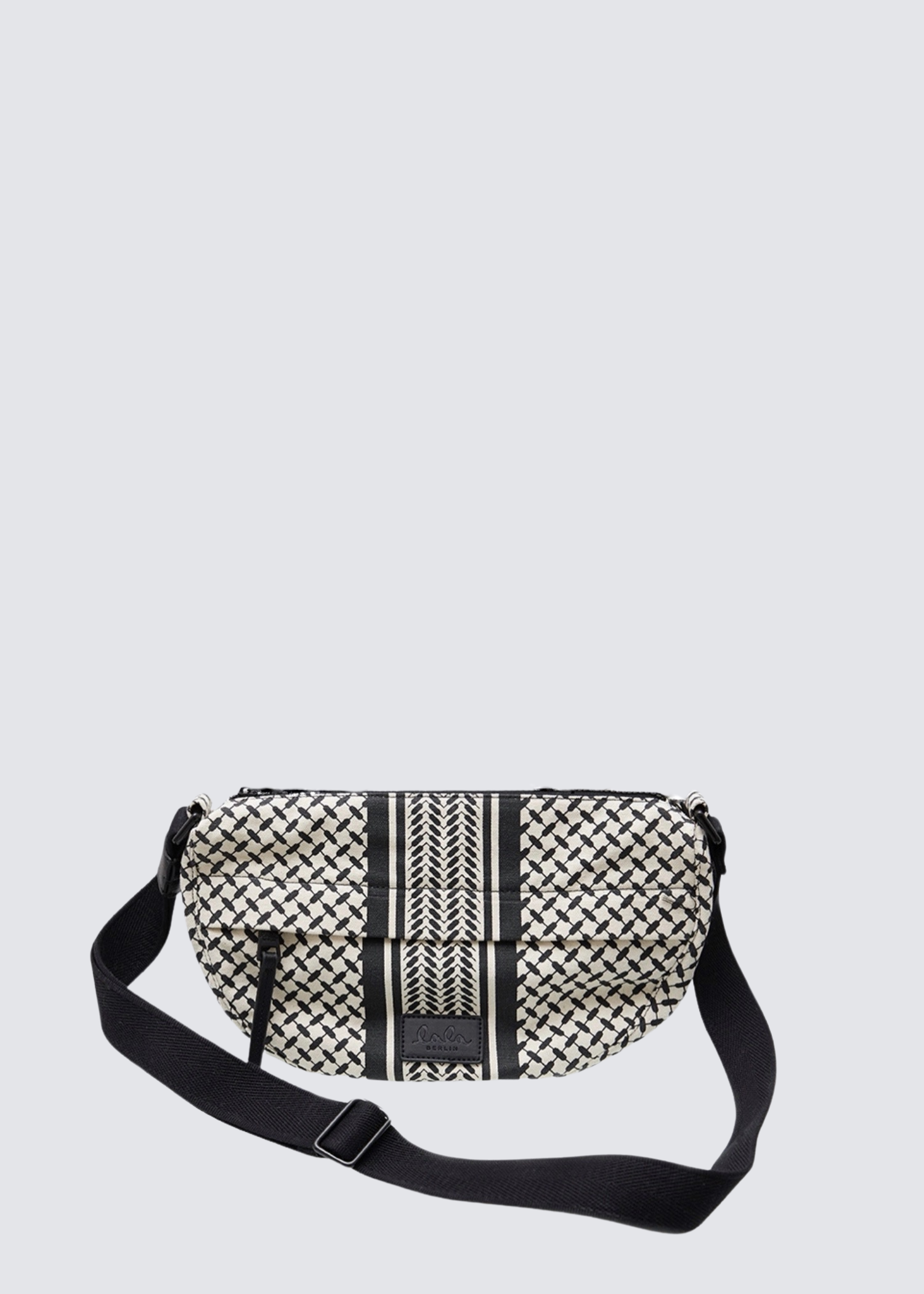 Melly, Stripe Black, Canvas Bag - Lindner Fashion