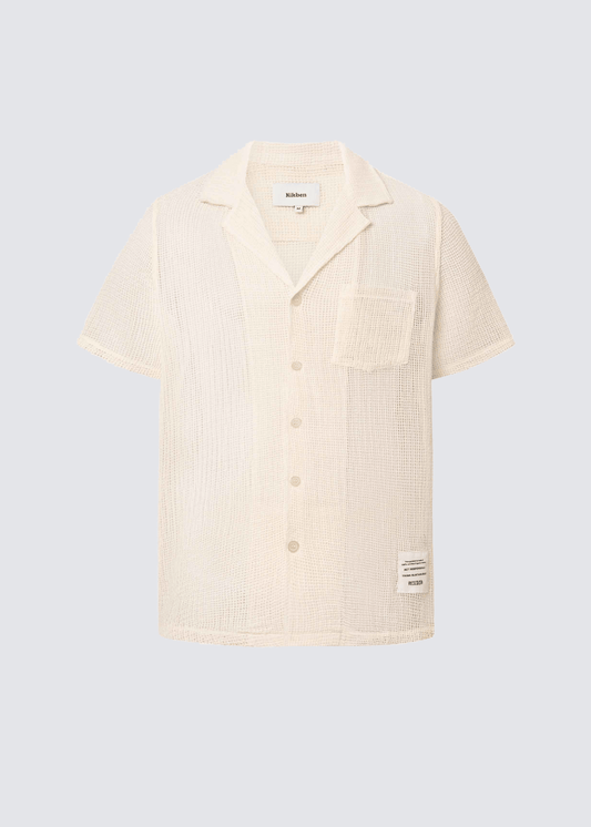 Mesh Shirt, Beige, Hemd - Lindner Fashion